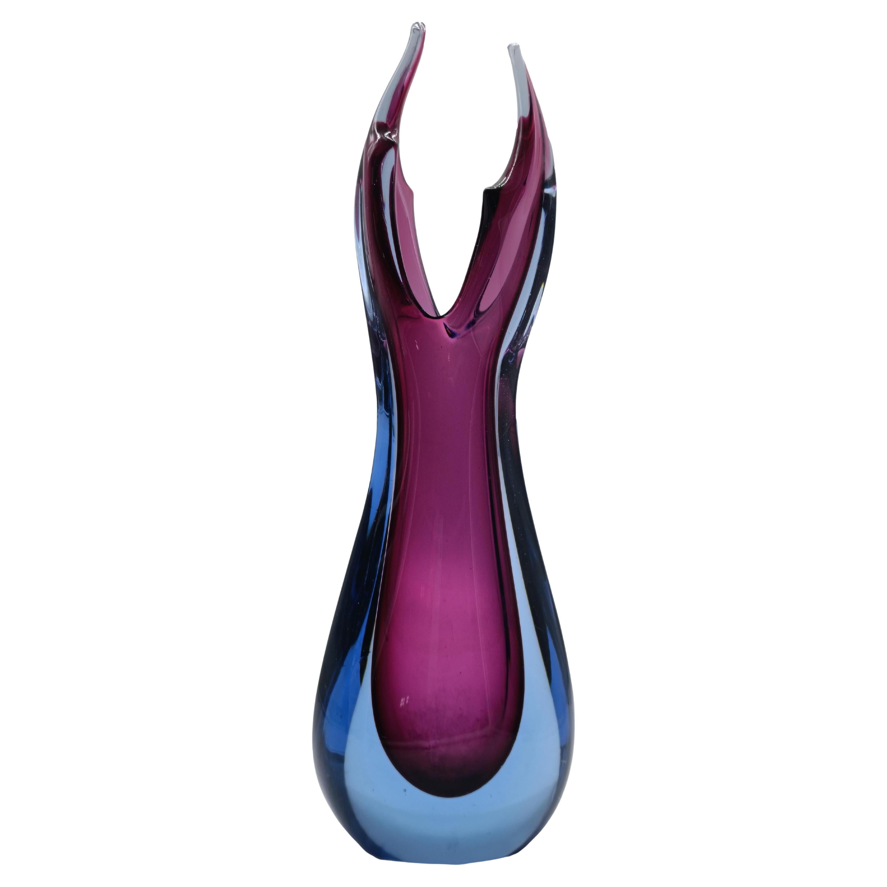 Flavio Poli per Seguso Vaso in Vetro di Murano Sommerso, Italia 1960s