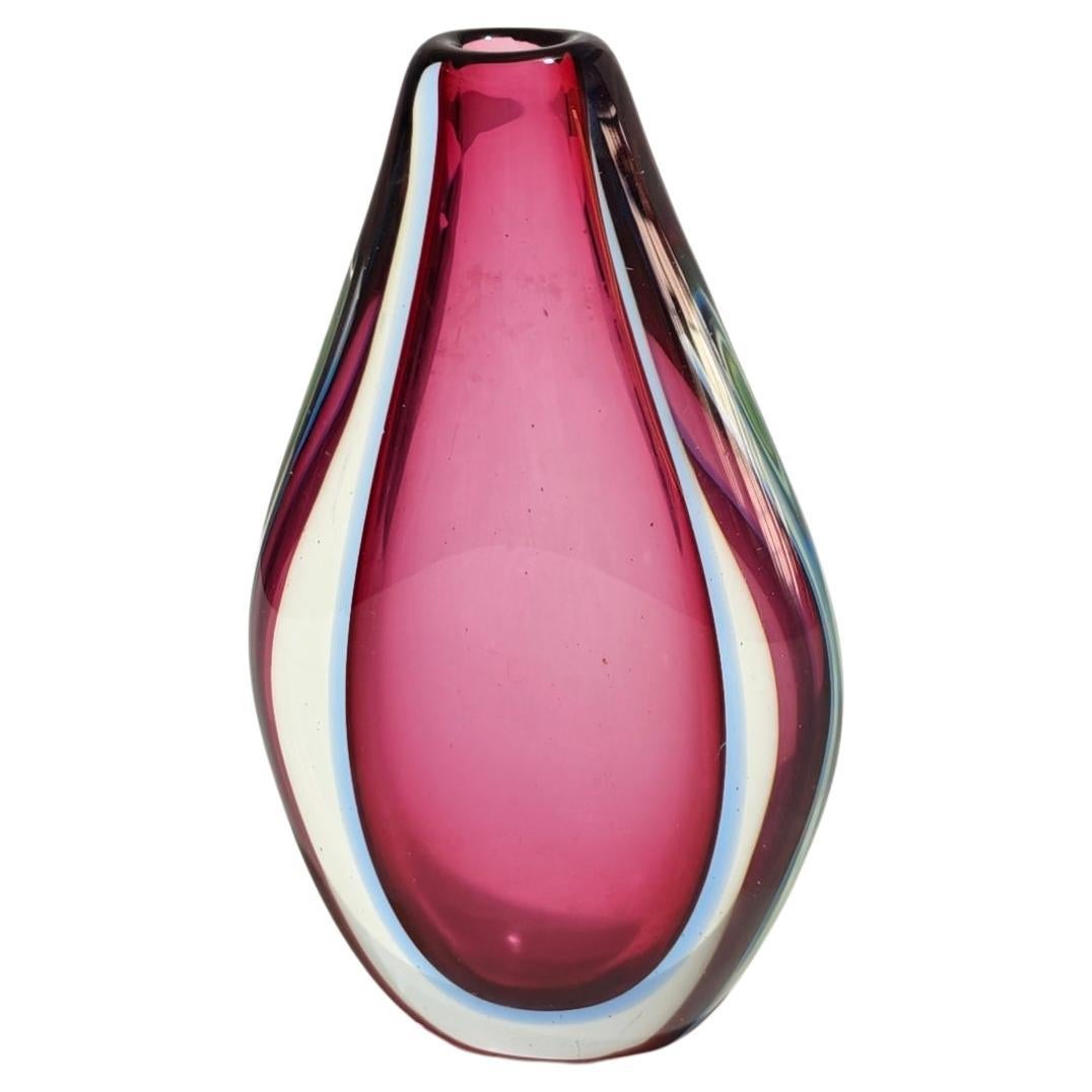 Flavio Poli Produzione Seguso Vaso in vetro sommerso Design Italia 1950 Mid-Century