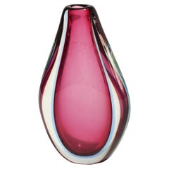 Flavio Poli Production Seguso Submerged glass vase Design Italy 1950 Mid-Century