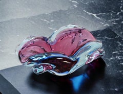 Flavio Poli Bol italien en verre Murano Sommerso violet, bleu et rose, années 1960