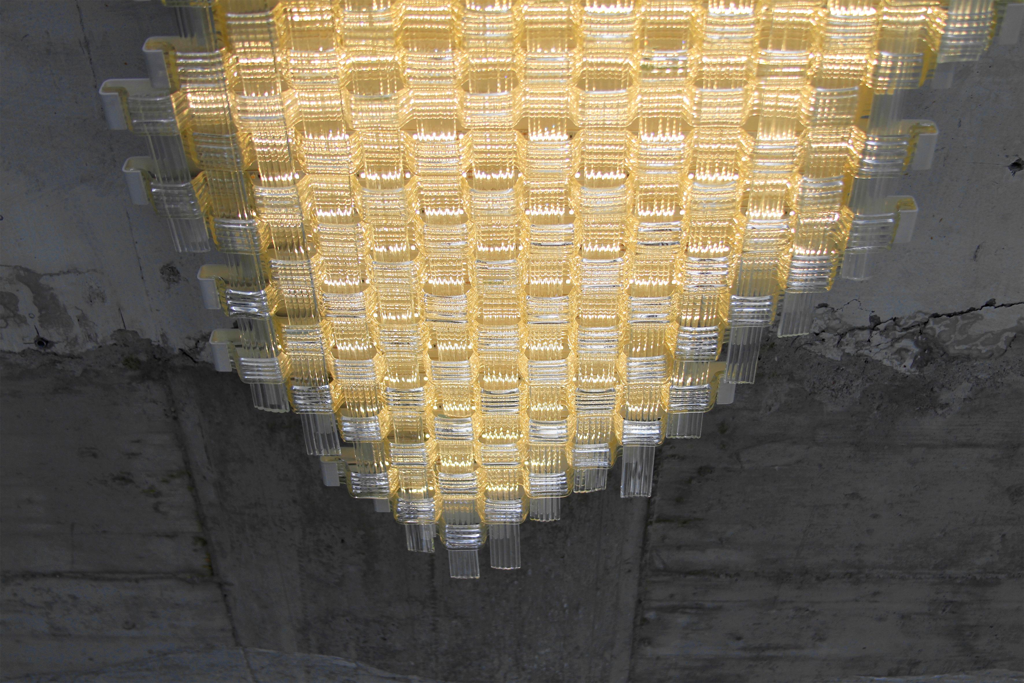 Redesigniertes Seguso-Glas-Einbaubeleuchtung, Hotel Bristol, Italien, von Flavio Poli im Angebot 1