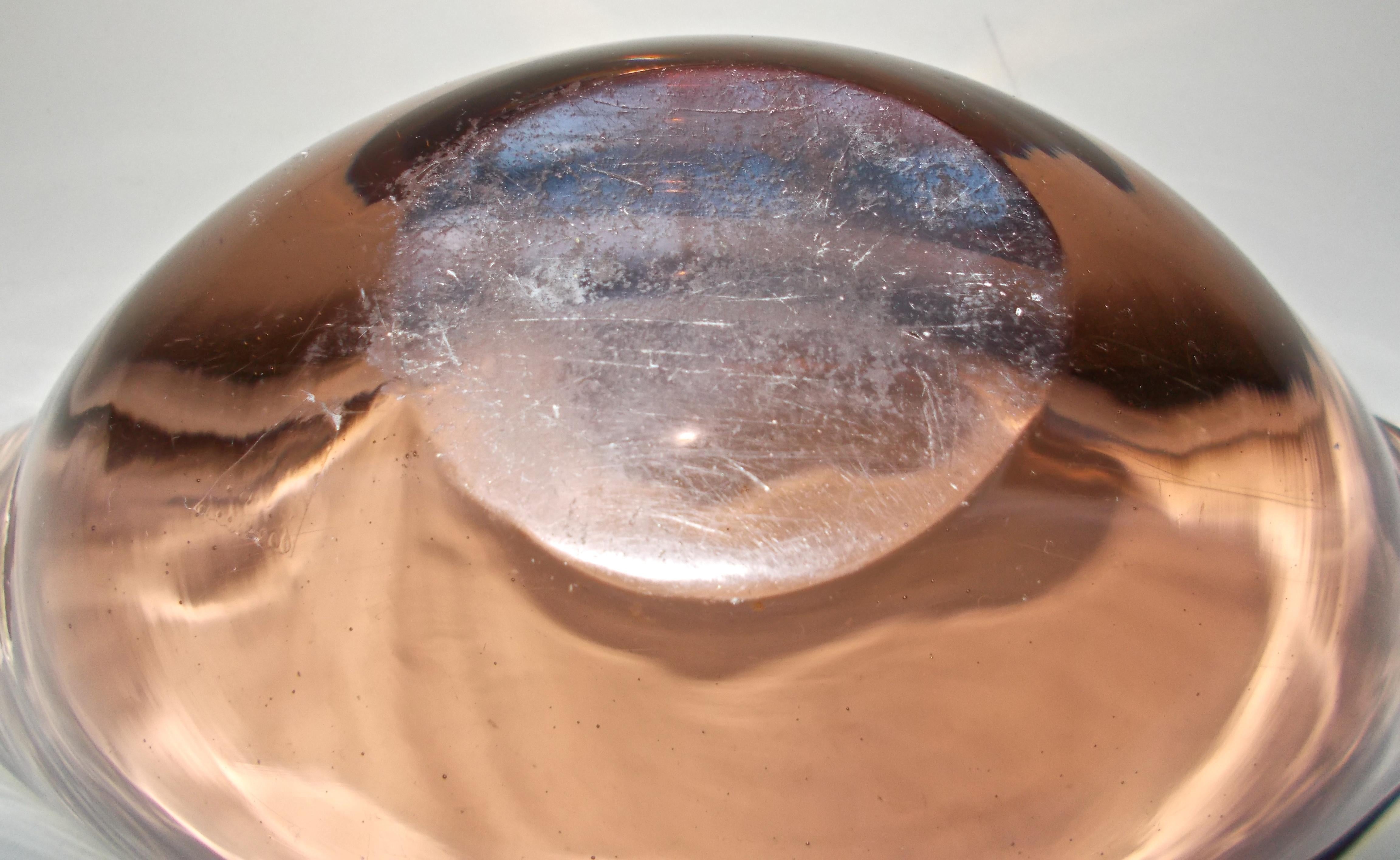 Hand-Crafted Flavio Poli 'Sea Shell' Sommerso Bowl Seguso Vetri D'Arts, Murano For Sale