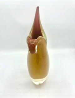 Flavio Poli seguso con incrostazioni d'oro Sommerso Murano Glass Sommerso , Italia anni '70
