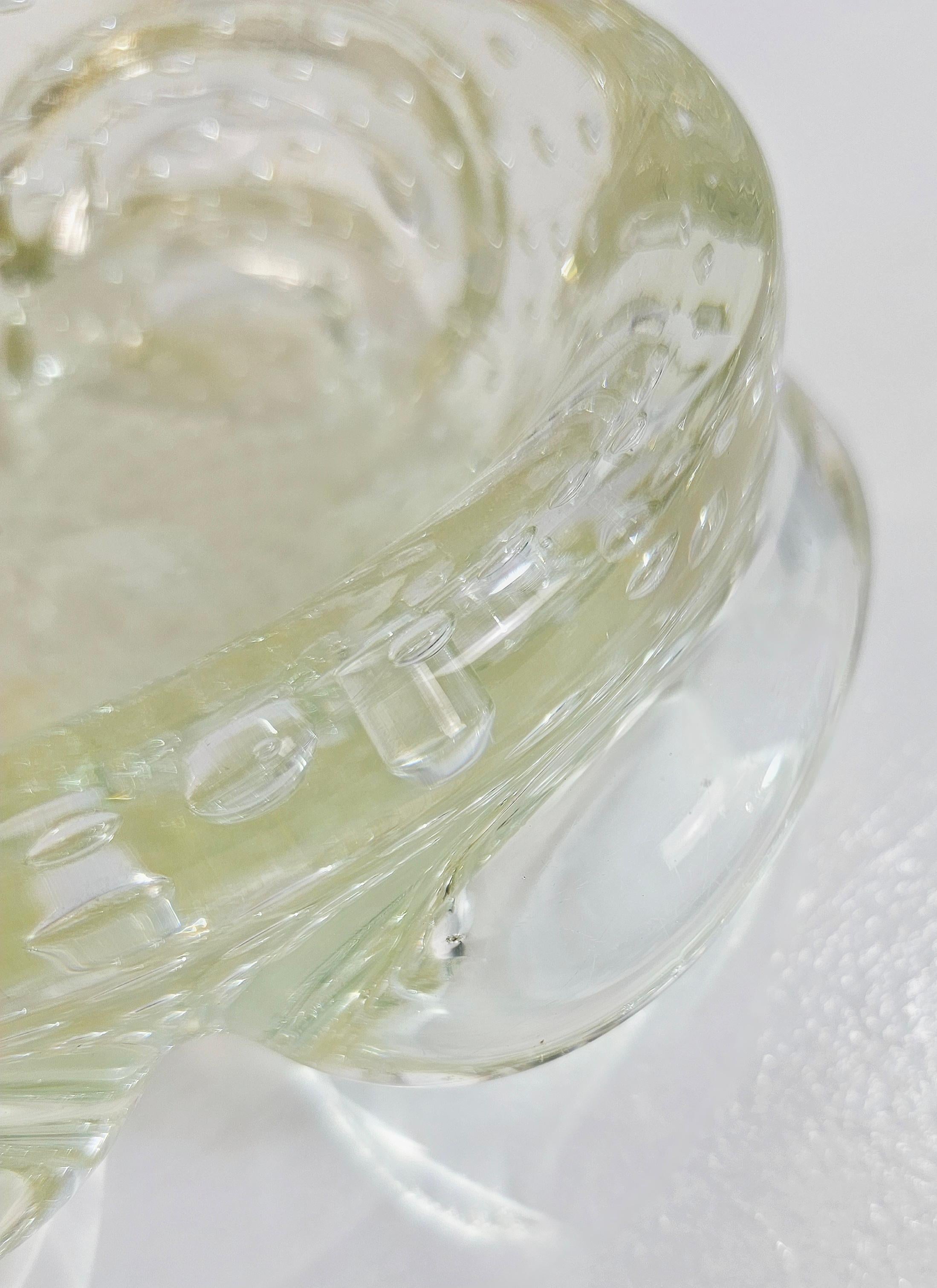 Flavio Poli Seguso  Murano Glasschale Mid-Century Modern Design Italien 1960/70er Jahre (Italienisch) im Angebot