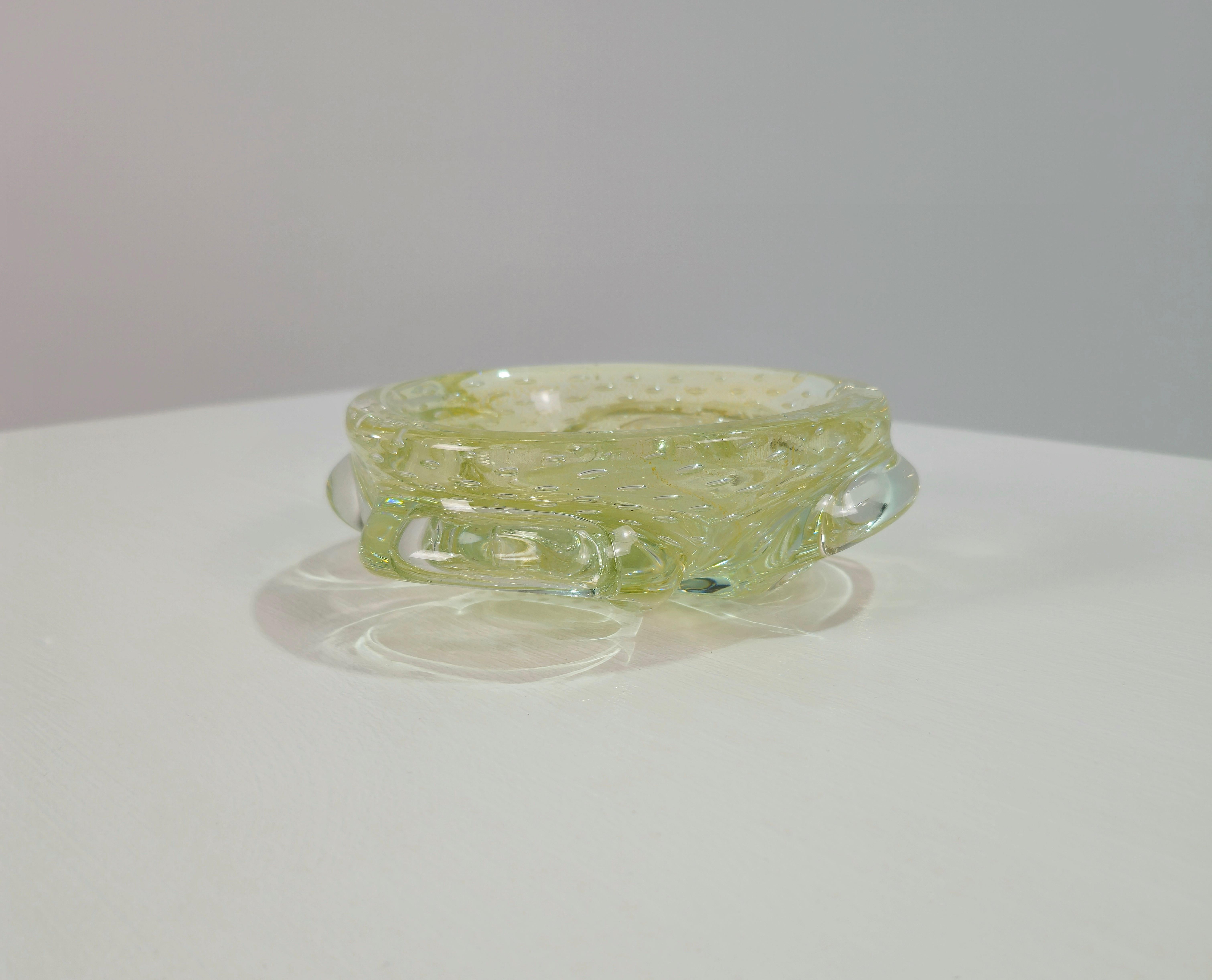 Flavio Poli Seguso  Murano Glasschale Mid-Century Modern Design Italien 1960/70er Jahre im Zustand „Gut“ im Angebot in Palermo, IT