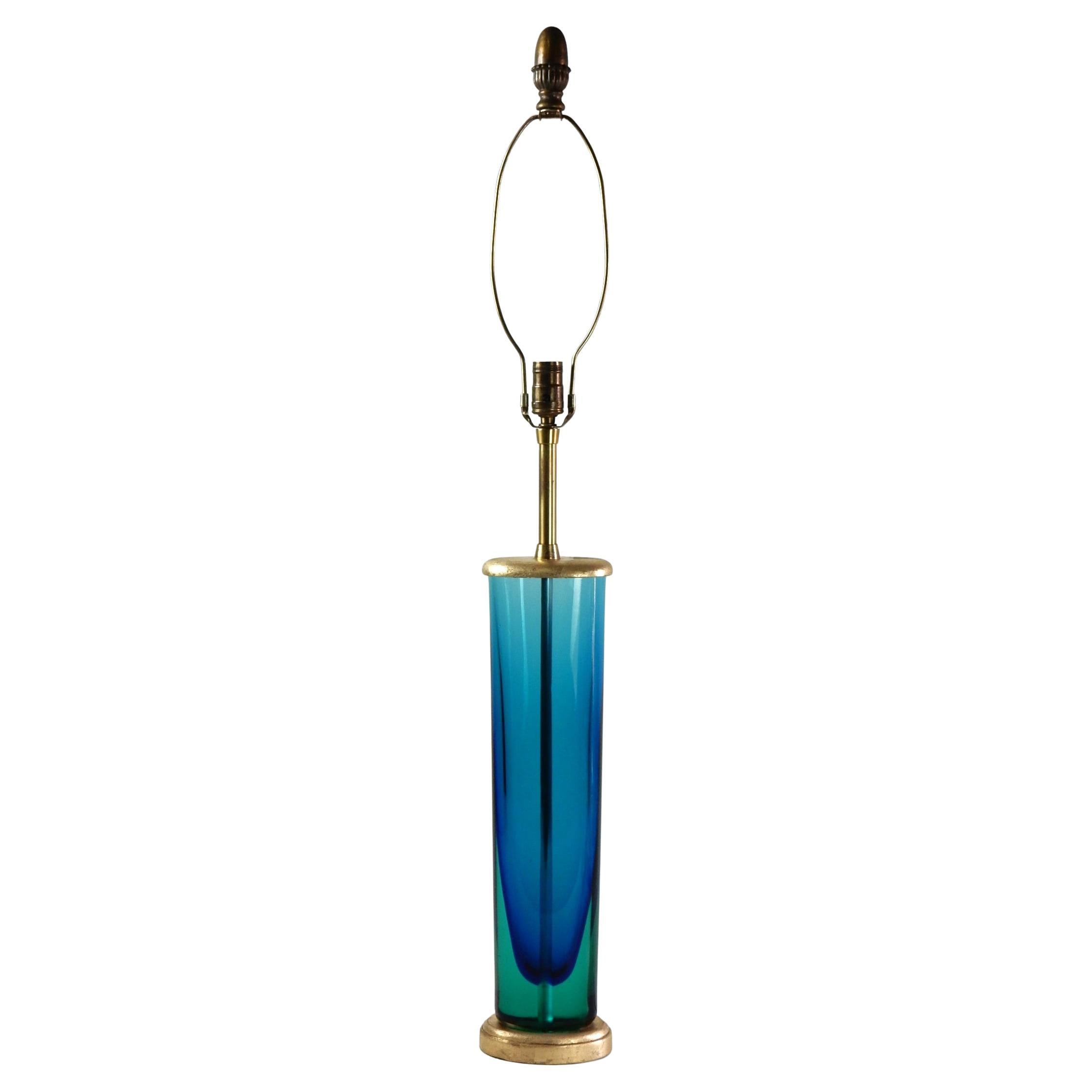 Flavio Poli Seguso Murano Sommerso Art Glass Lamp