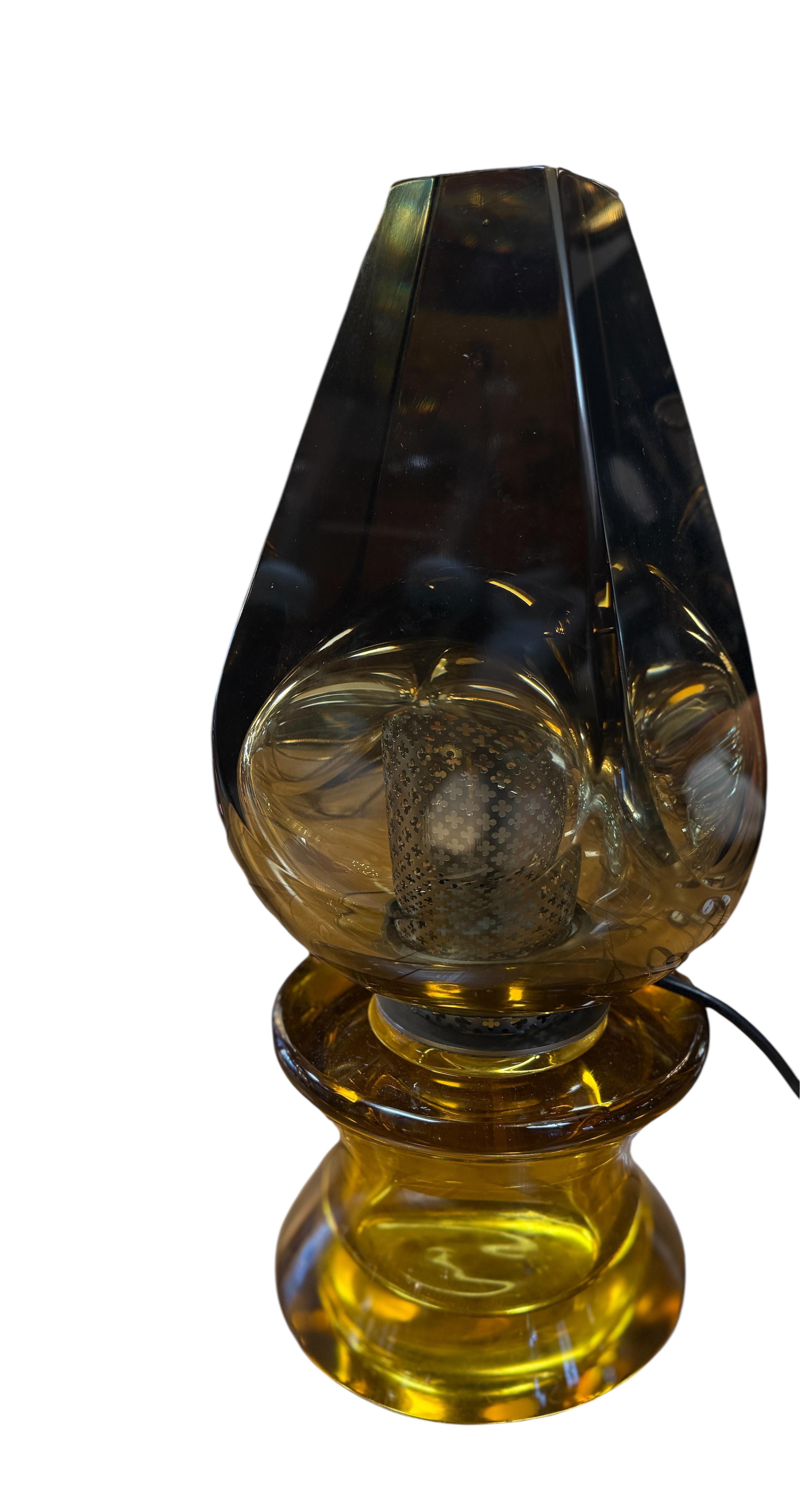 Flavio Poli Seguso, Sculptural Green Murano Glass Table Lamp For Sale 3