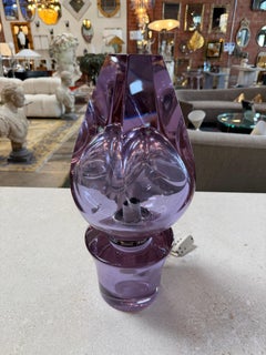 Flavio Poli Seguso, Sculptural Purple Murano Glass Table Lamp