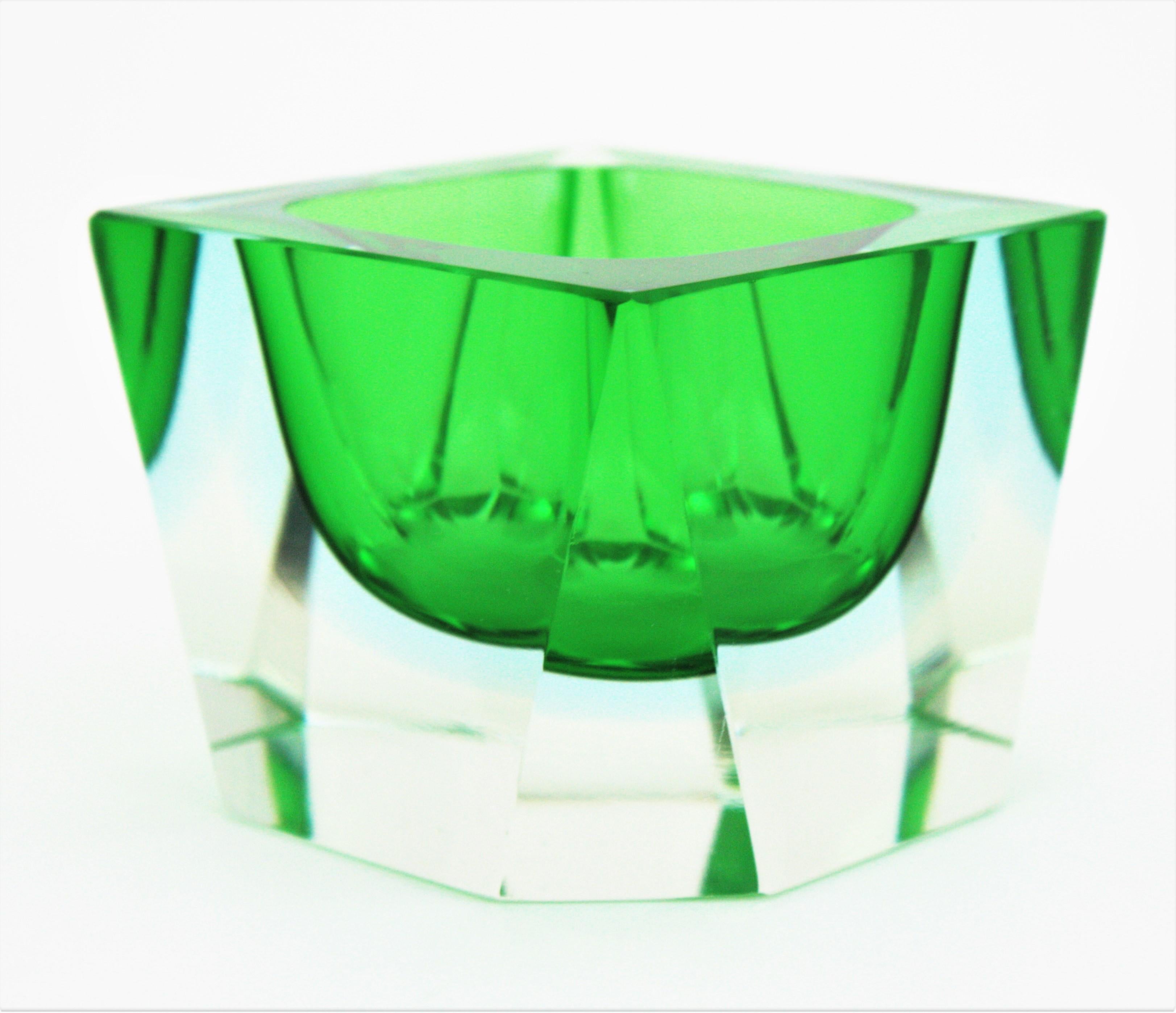 Flavio Poli Seguso Sommerso Murano Art Glass Bowls, Set of Two For Sale 5