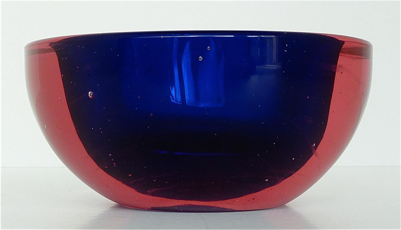 Flavio Poli Seguso Vase and Bowl Purple Pink Blue Murano Art Glass Italy, 1950s For Sale 3
