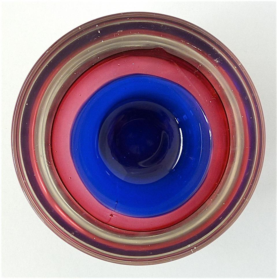 Flavio Poli Seguso Vase and Bowl Purple Pink Blue Murano Art Glass Italy, 1950s For Sale 5