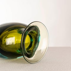 Flavio Poli Seguso Vetri d’Arte, Bean-Shaped Submerged Glass Vase, Murano 1950s