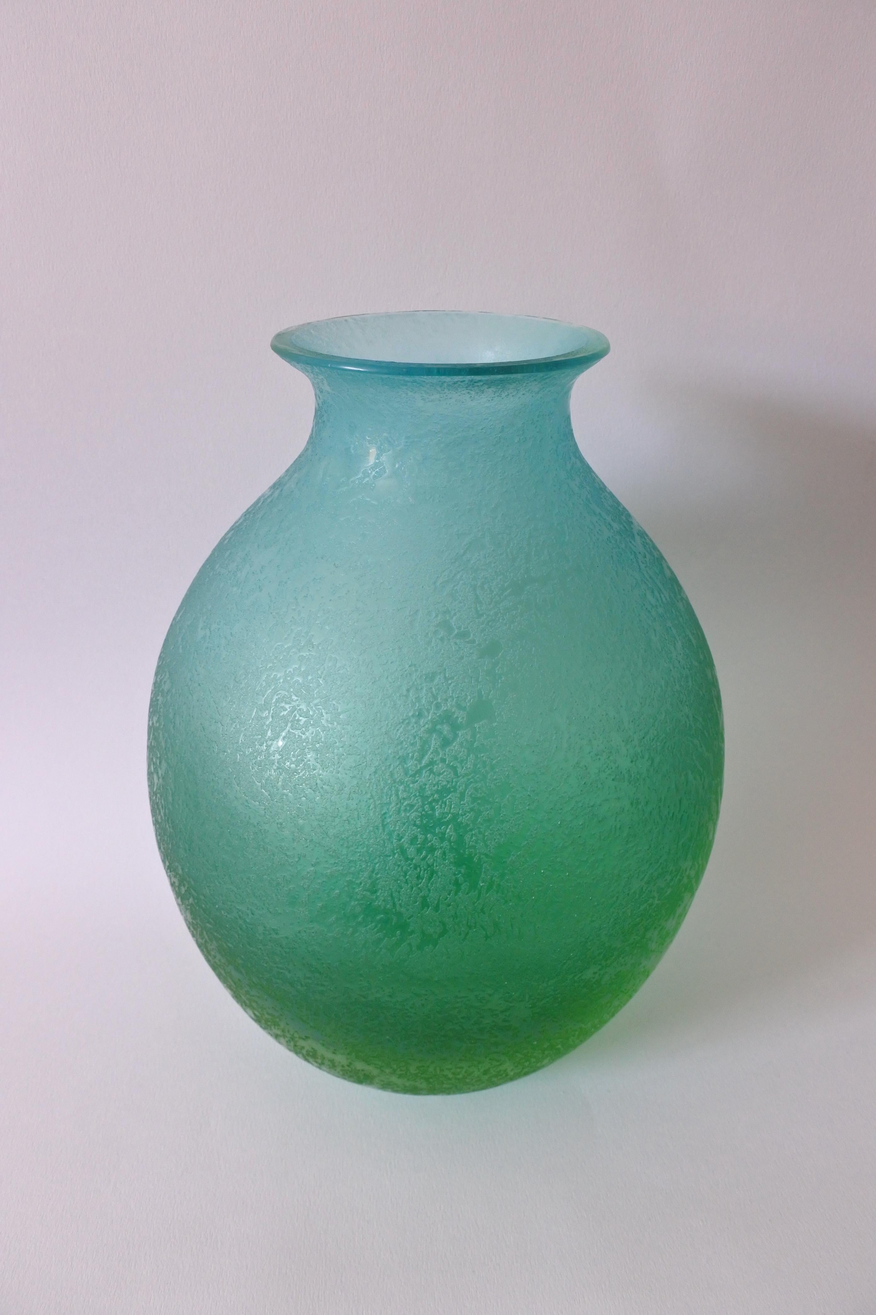 Mid-Century Modern Flavio Poli & Seguso Vetri d'Arte, Corroso Sommerso Vase, Italy 1957 For Sale