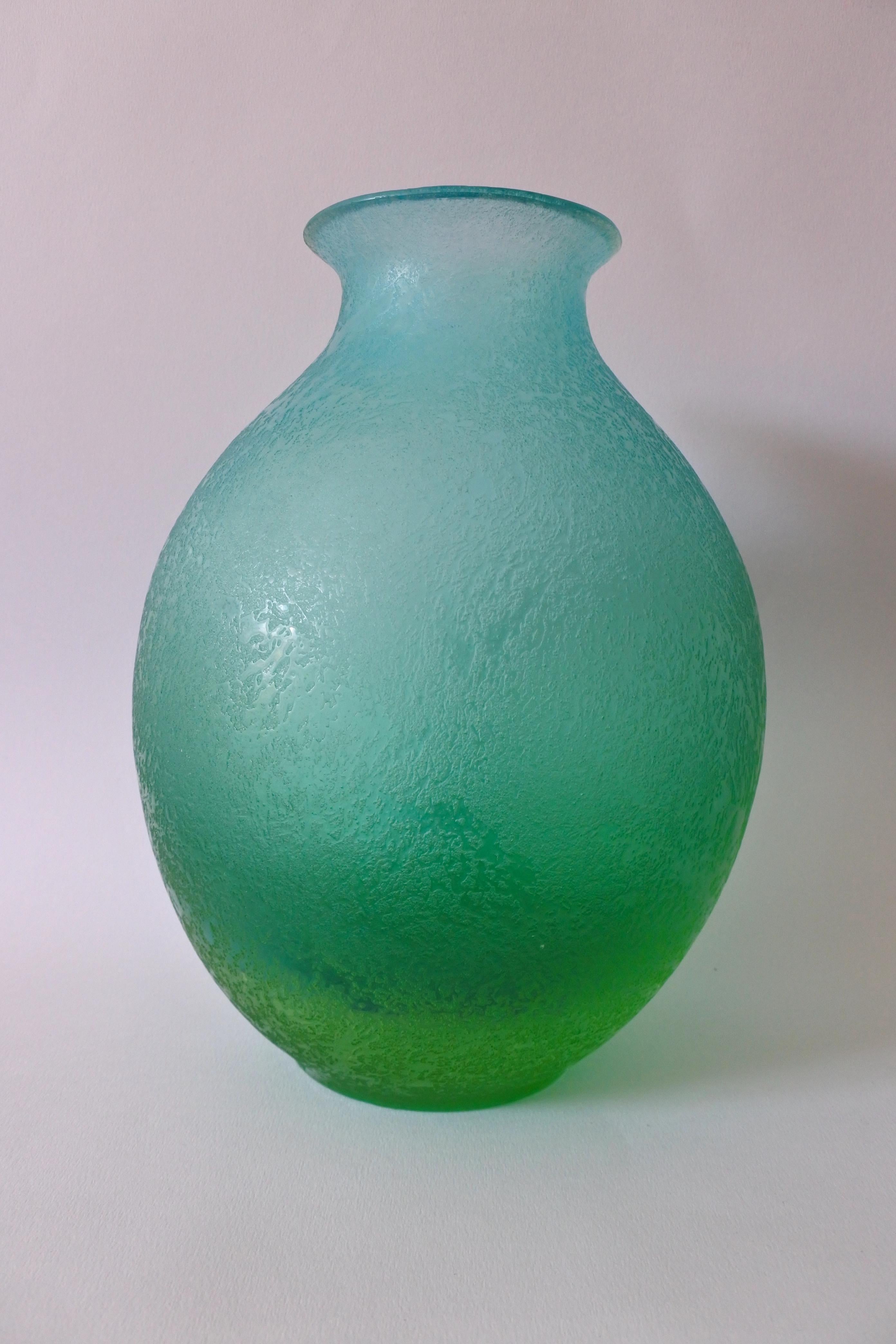 20ième siècle Flavio Poli & Seguso Vetri d'Arte, Vase Corroso Sommerso, Italie 1957 en vente