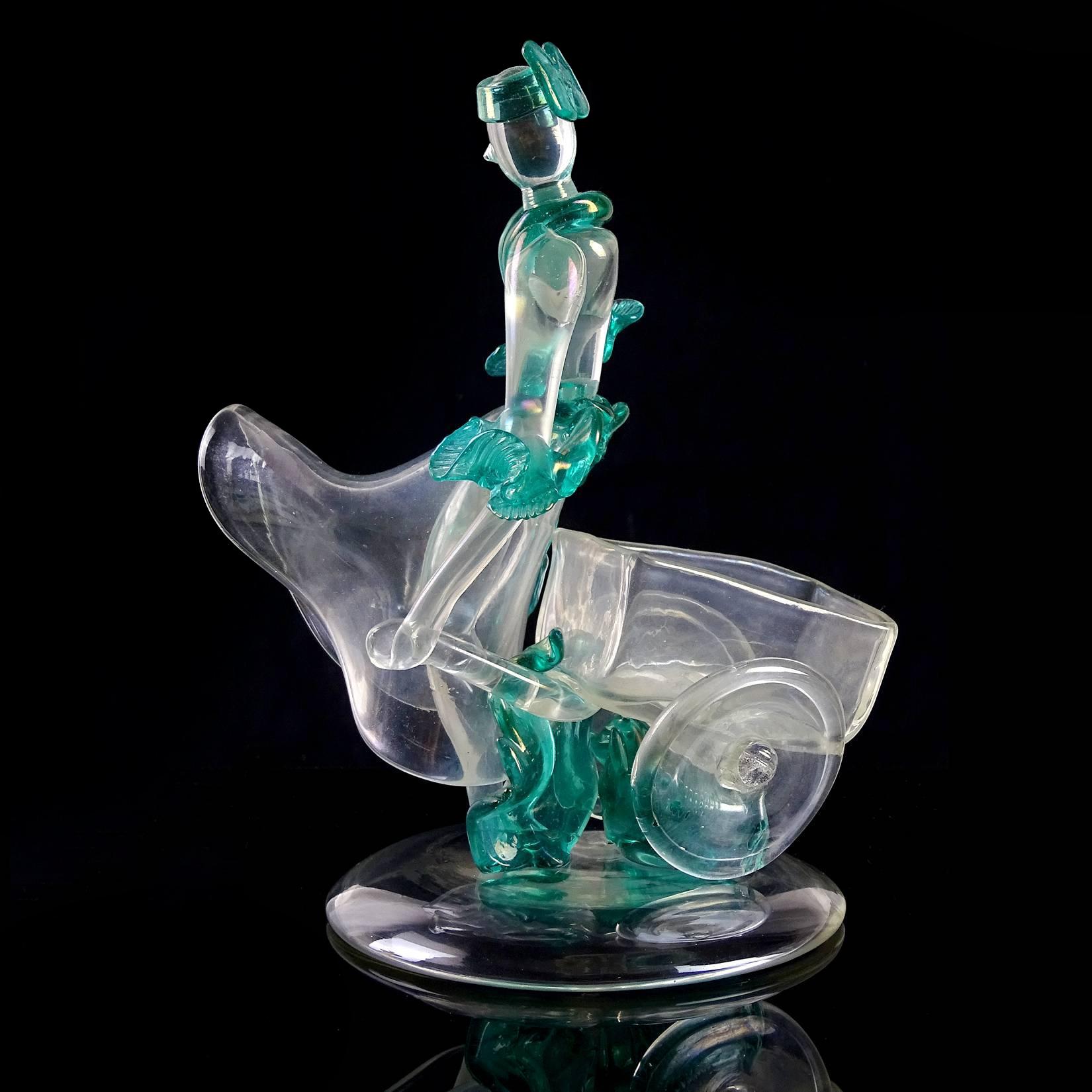Flavio Poli Seguso Vetri d'Arte: schillernde italienisches Kunstglas-Skulptur, Murano (Italienisch) im Angebot