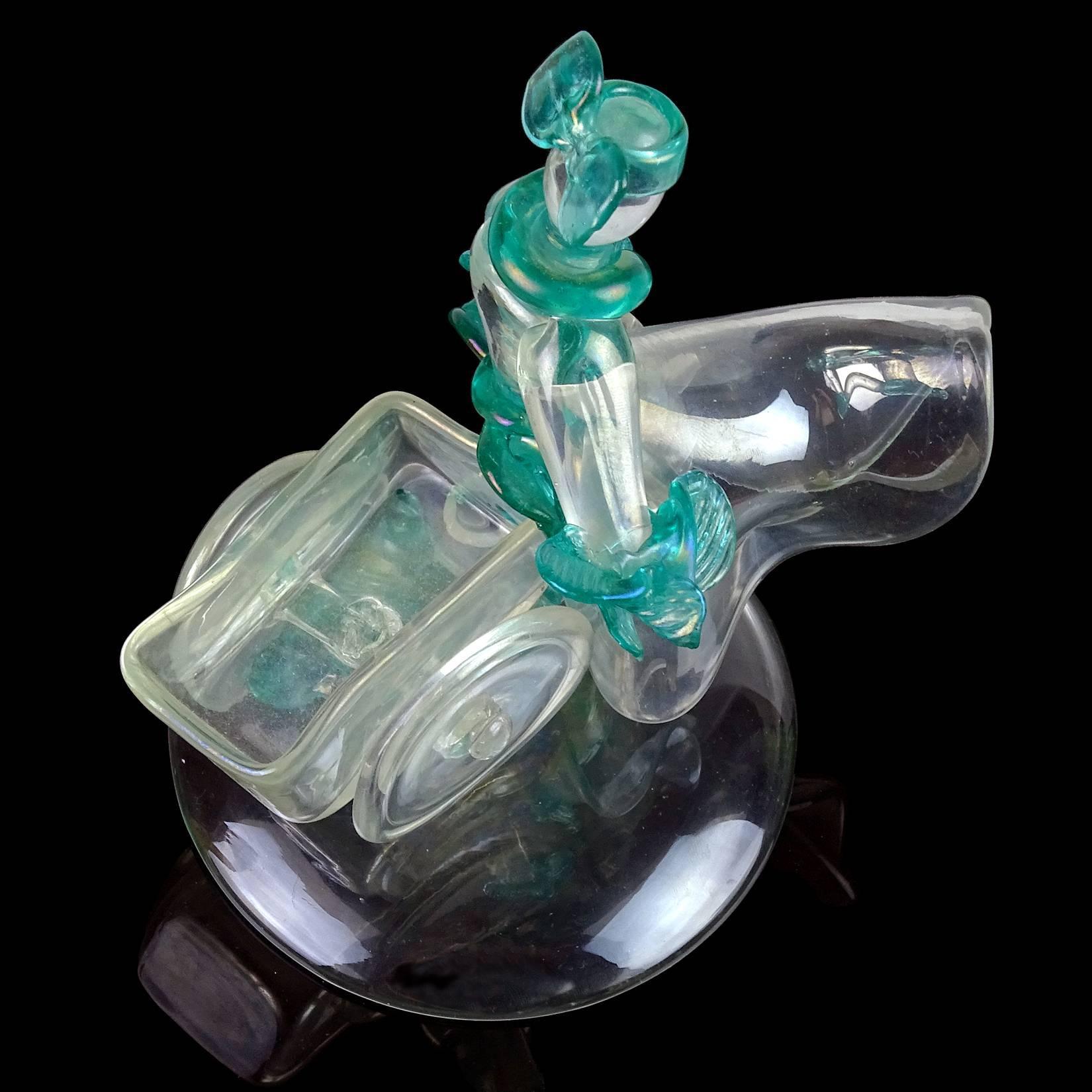 Flavio Poli Seguso Vetri d'Arte: schillernde italienisches Kunstglas-Skulptur, Murano (Handgefertigt) im Angebot