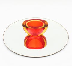 Flavio Poli & Seguso Vetri d'Arte Sommerso Murano Glass Geode Bowls, Set of Two