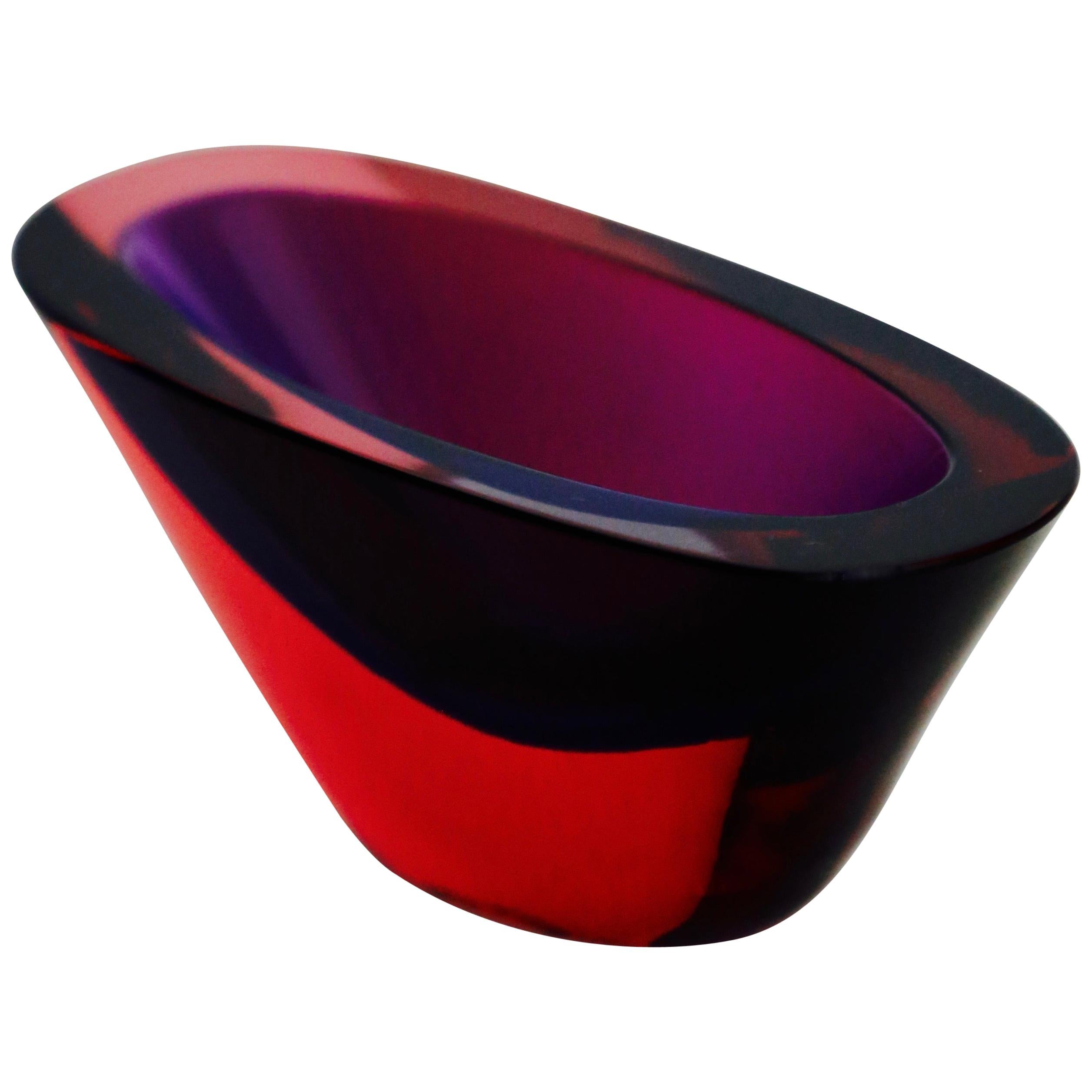 Red purple blue small Sommerso vase by Flavio Poli.
Perfect condition.