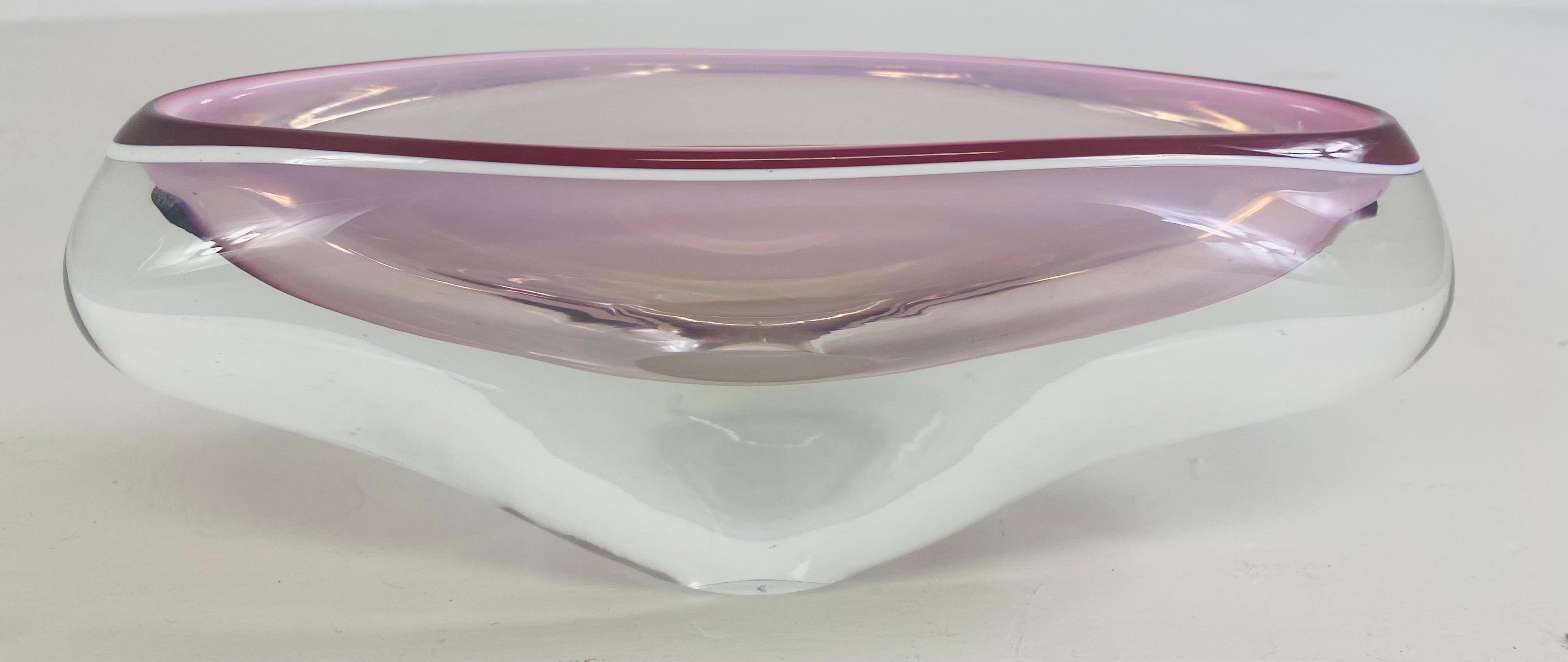 Flavio Poli  Sommeroso-Schale aus lavendelfarbenem und cremefarbenem Murano-Kunstglas im Angebot 2