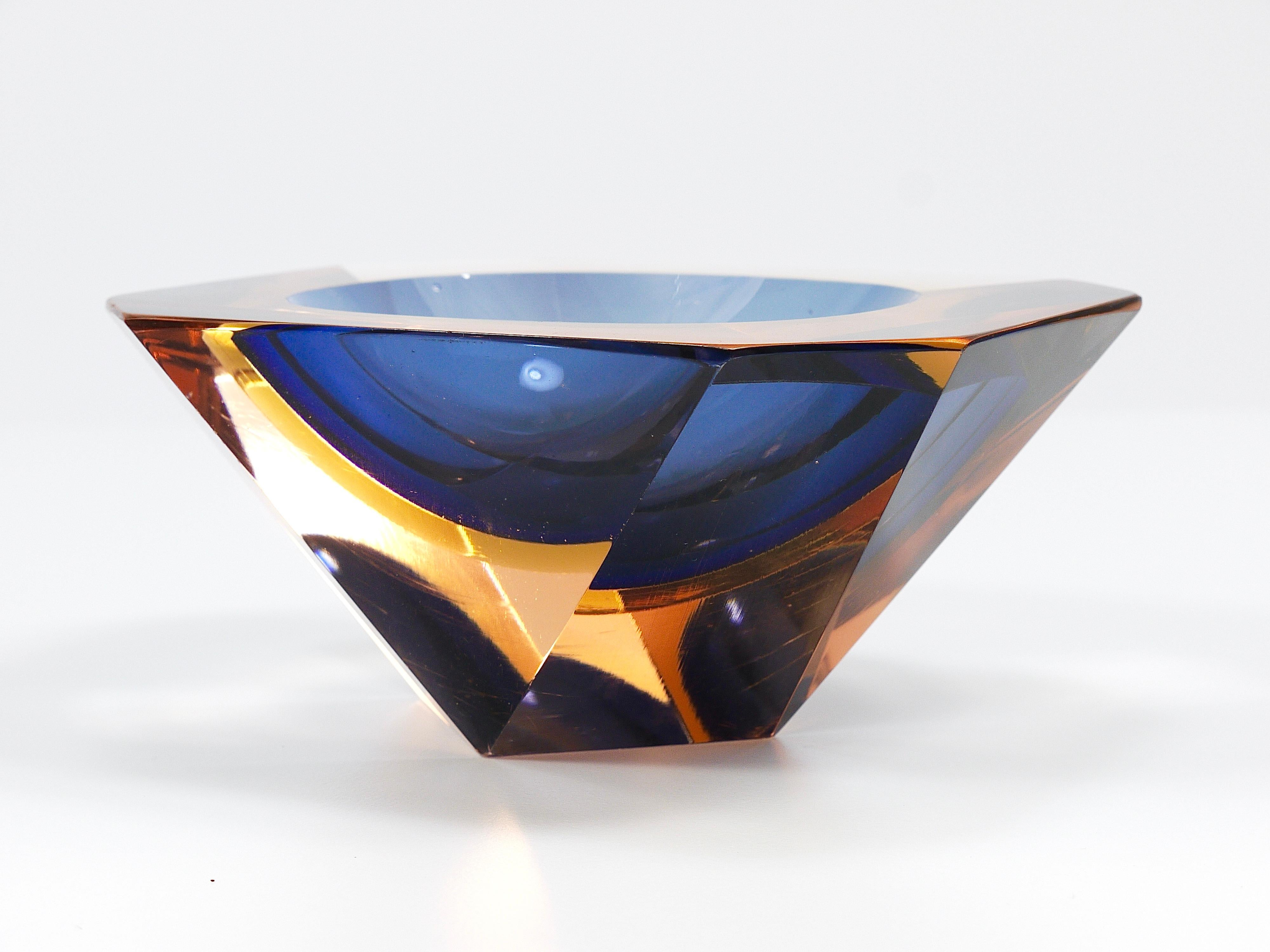 Flavio Poli Sommerso Cuenco de diamantes de cristal de Murano Caviar de Seguso, Italia, años 60 en venta 8