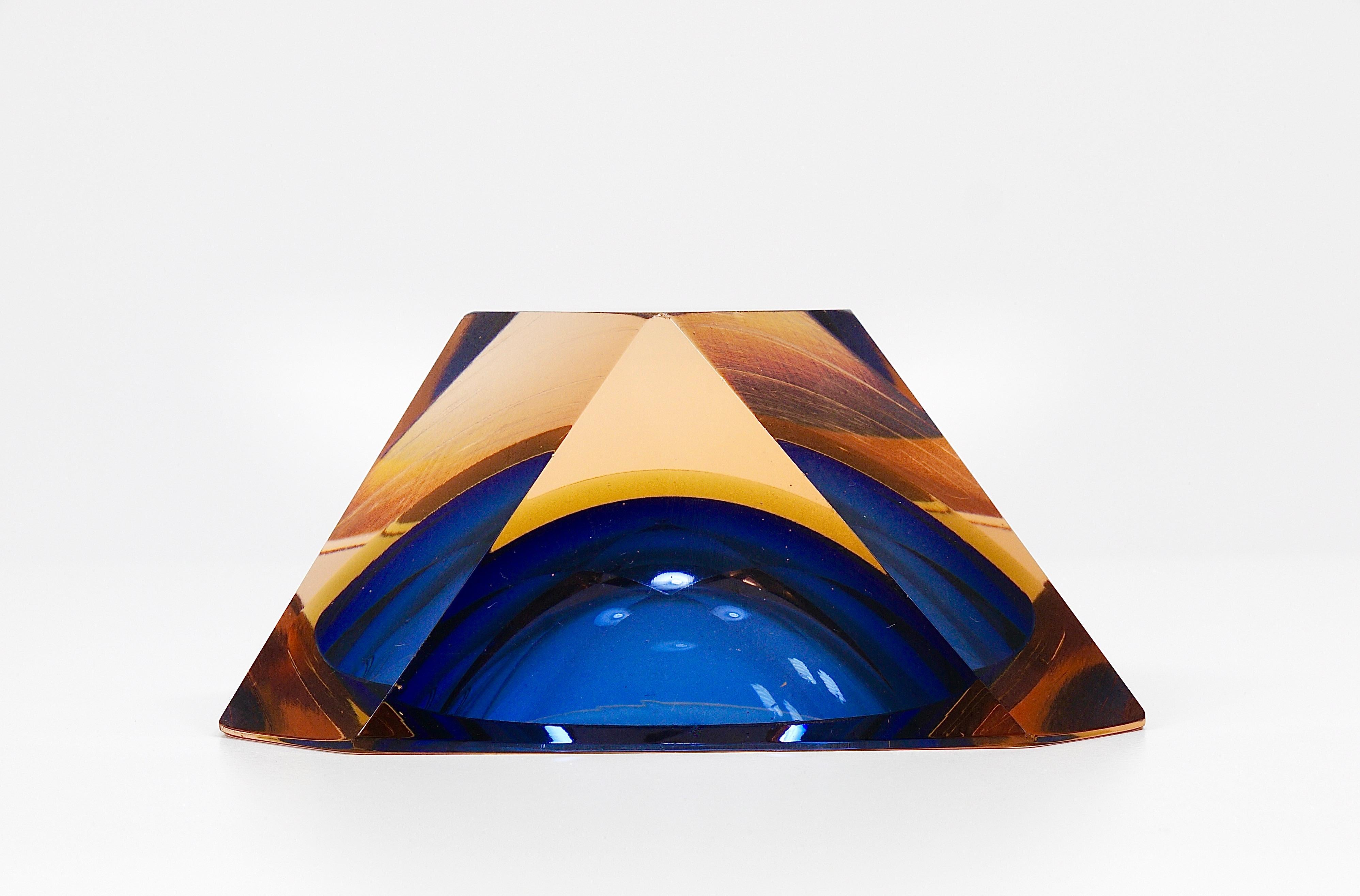 Flavio Poli Sommerso Cuenco de diamantes de cristal de Murano Caviar de Seguso, Italia, años 60 en venta 11