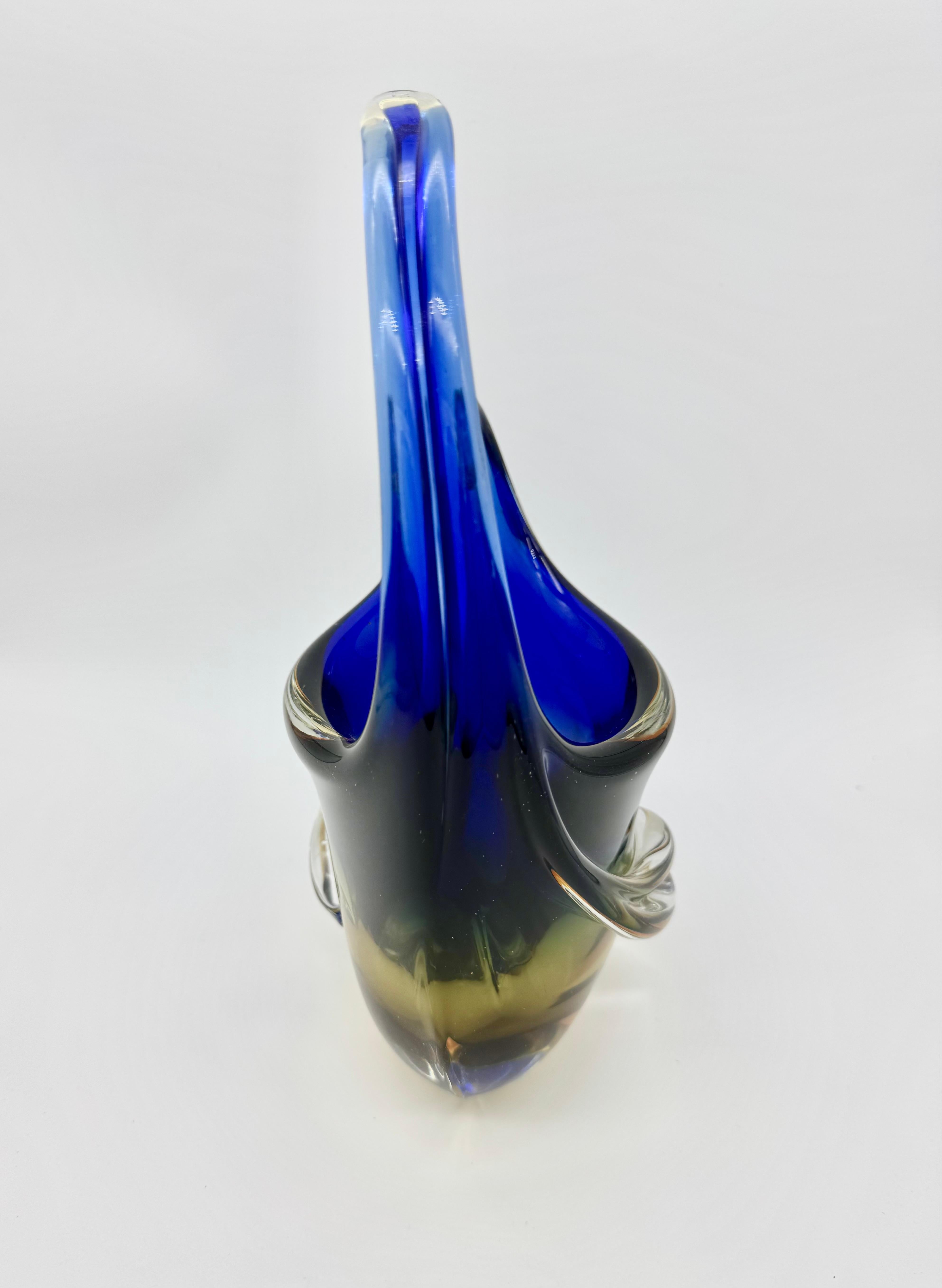 Mid-Century moderno Flavio Poli Murano Glass Sommerso in vendita