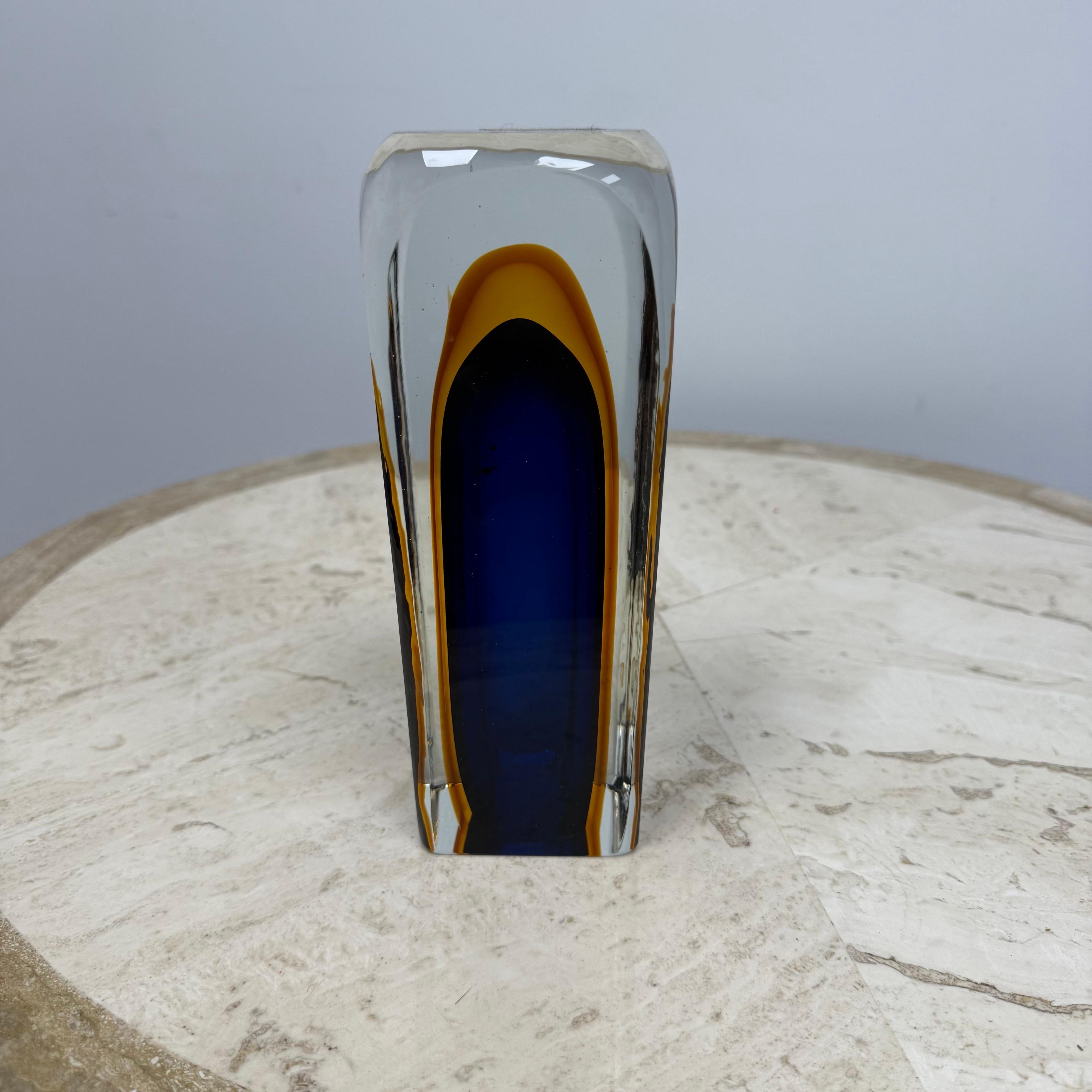 Flavio Poli Sommerso Murano Glass vase for Seguso Mid Century Modern Italy In Good Condition In Charleston, SC