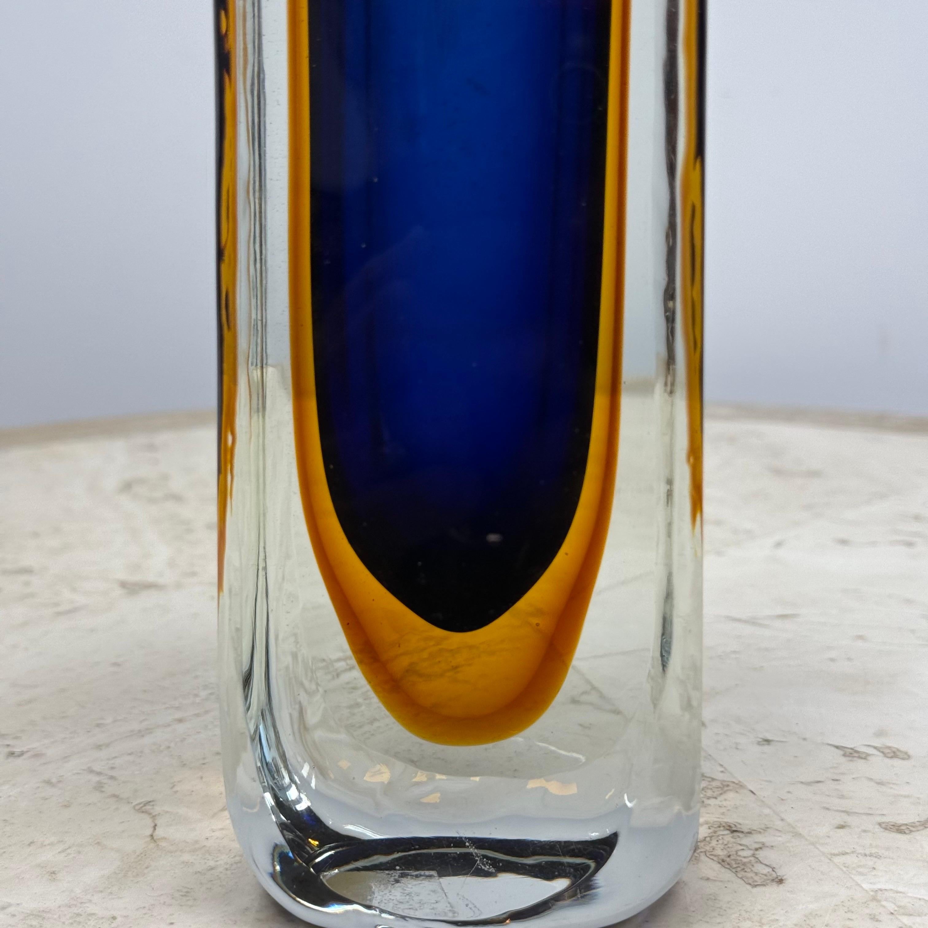 Mid-20th Century Flavio Poli Sommerso Murano Glass vase for Seguso Mid Century Modern Italy