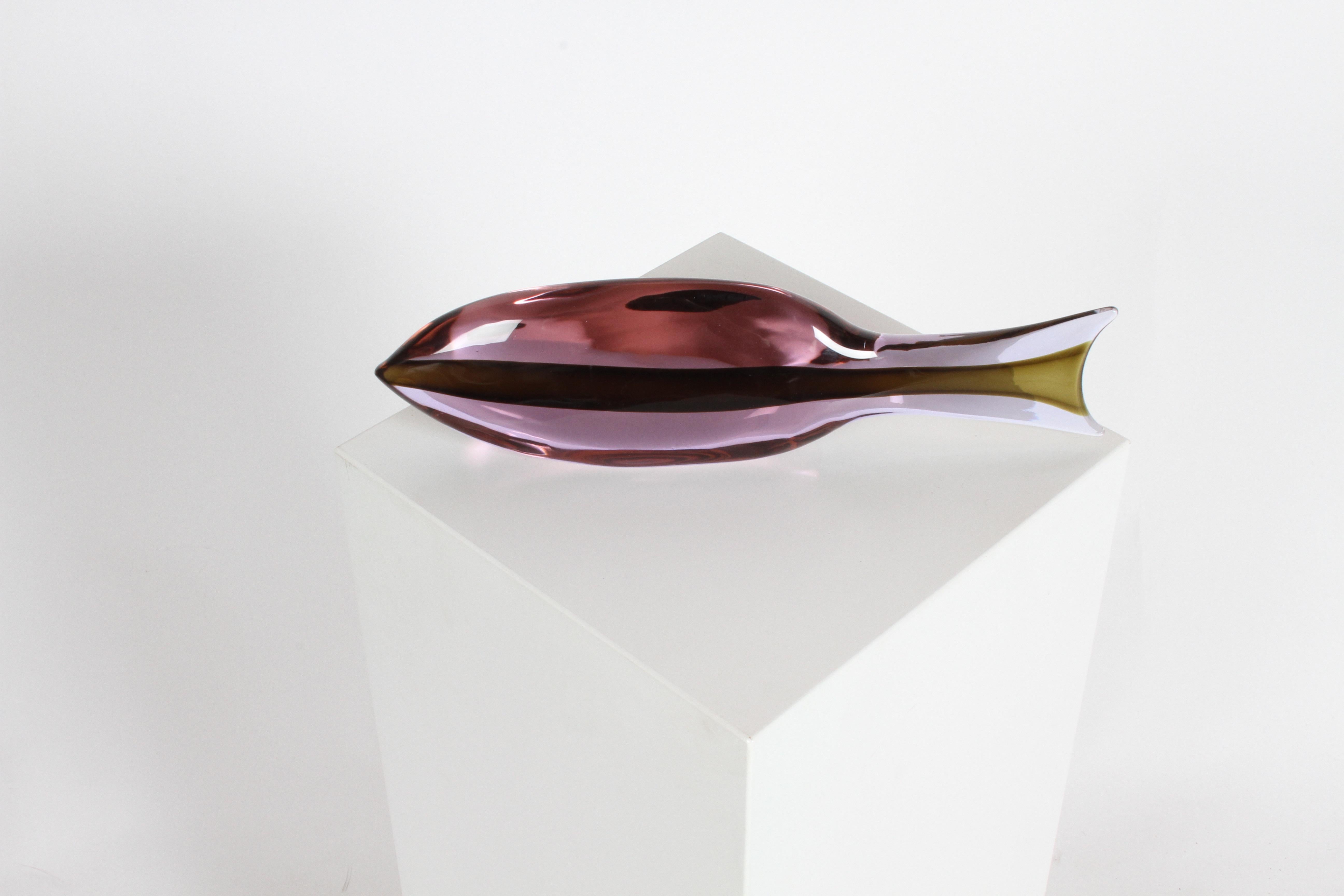 Flavio Poli Sommerso Murano Italian Glass Fish 7