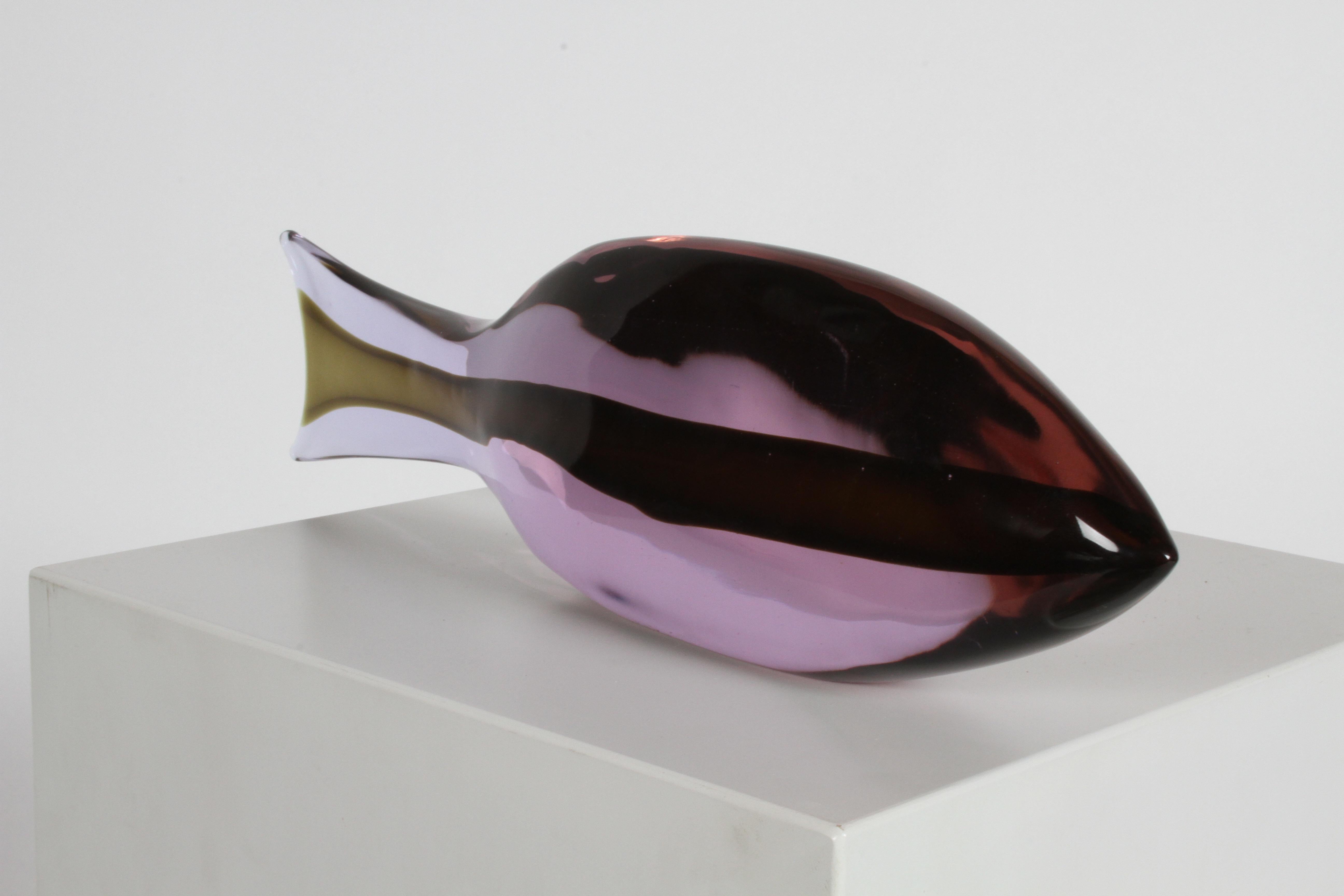 Flavio Poli Sommerso Murano Italian Glass Fish 4