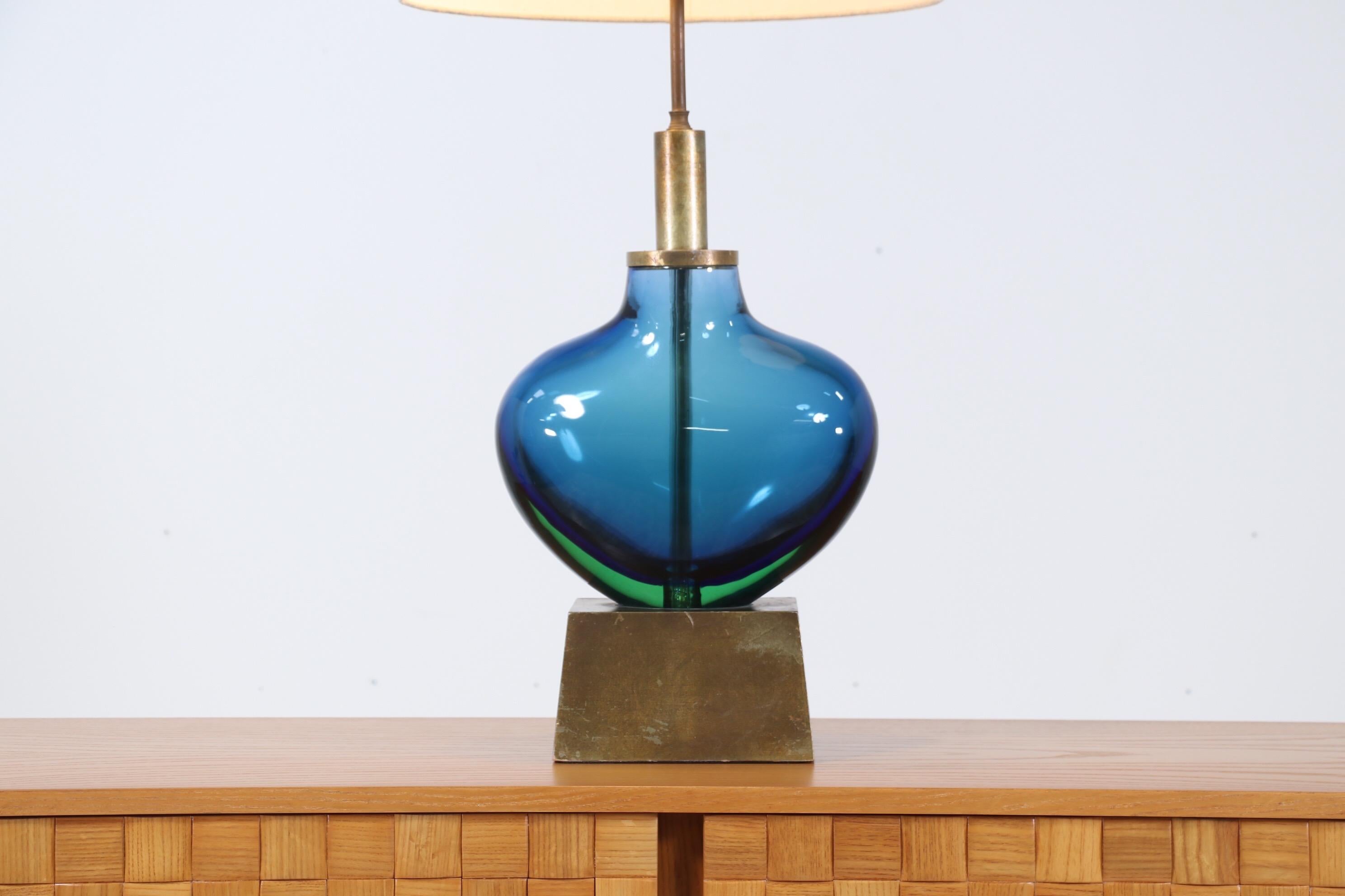 Flavio Poli Sommerso Murano Table Lamp for Seguso In Good Condition In Los Angeles, CA