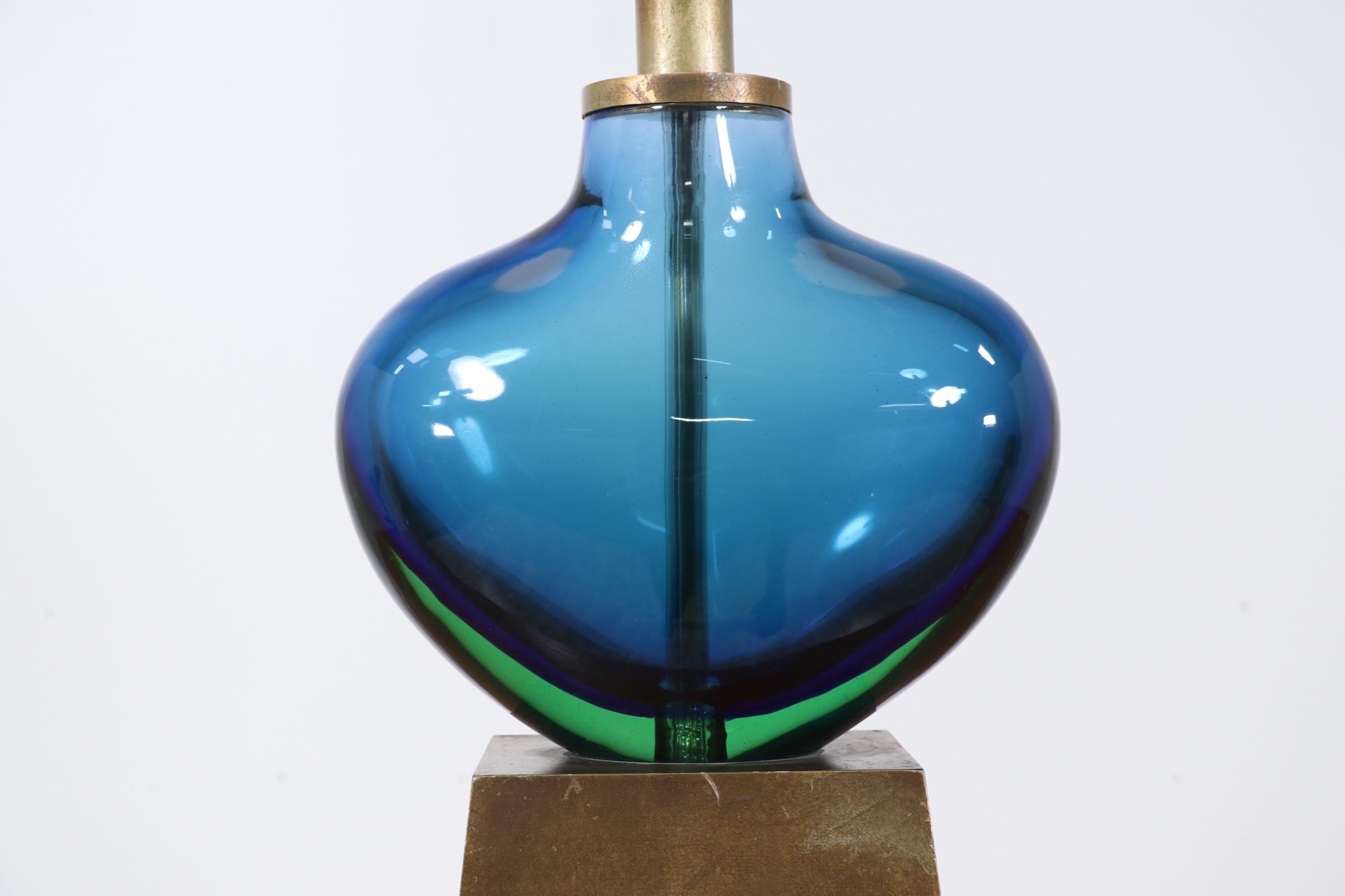 Mid-20th Century Flavio Poli Sommerso Murano Table Lamp for Seguso