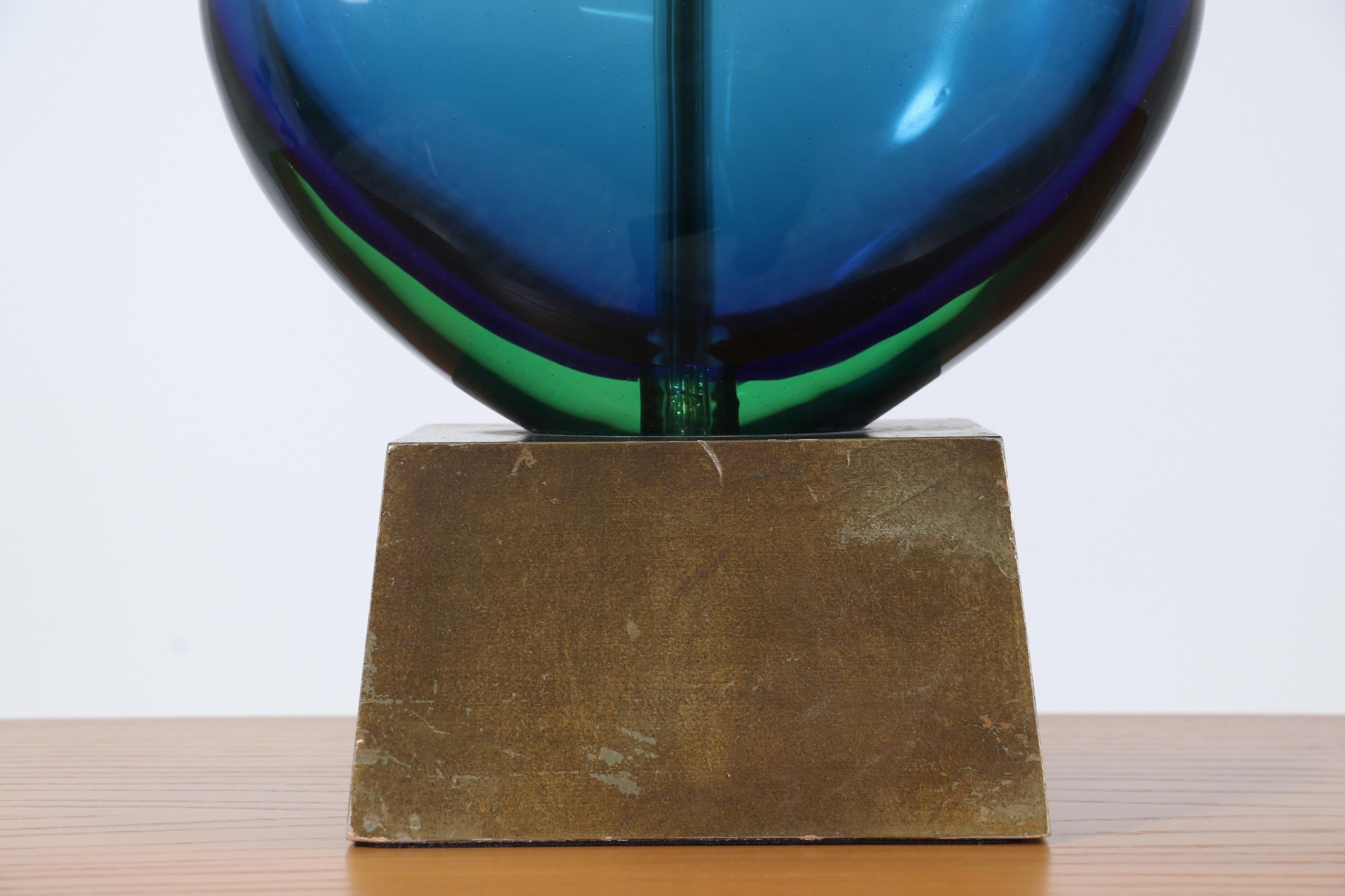 Art Glass Flavio Poli Sommerso Murano Table Lamp for Seguso