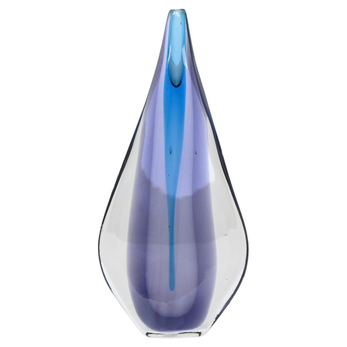 Flavio Poli Sommerso “Teardrop” vase Murano glass Seguso Italy 1960