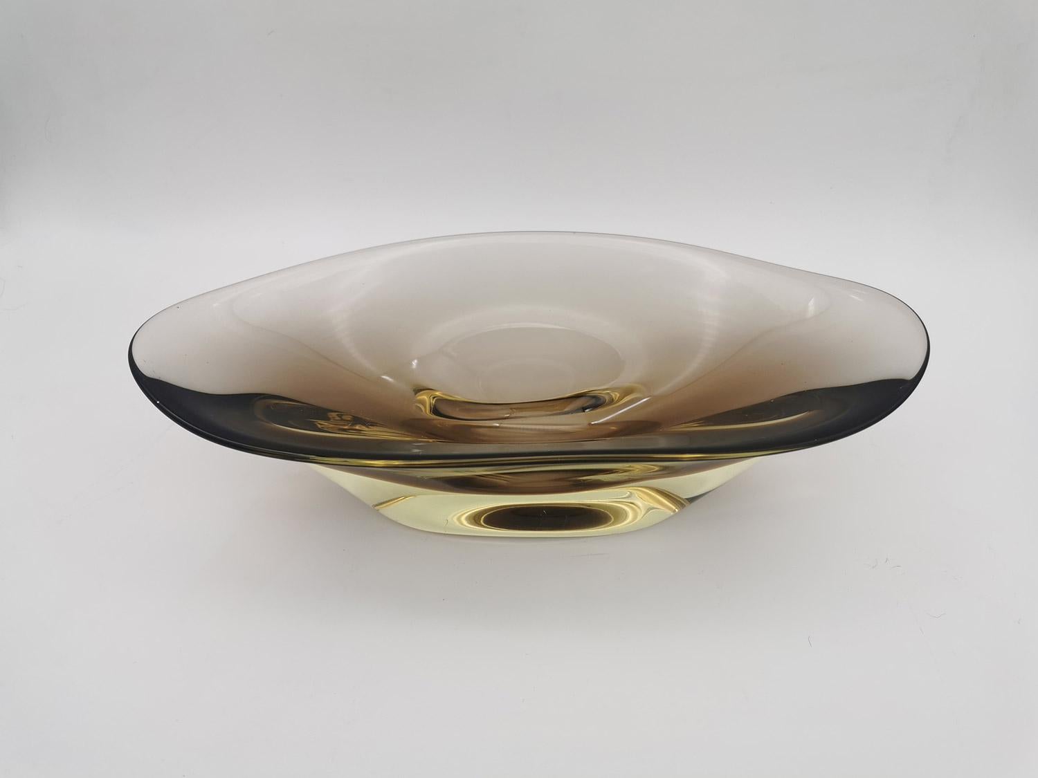 Glass Flavio Poli Sommerso Vase for Seguso, Murano Venice For Sale
