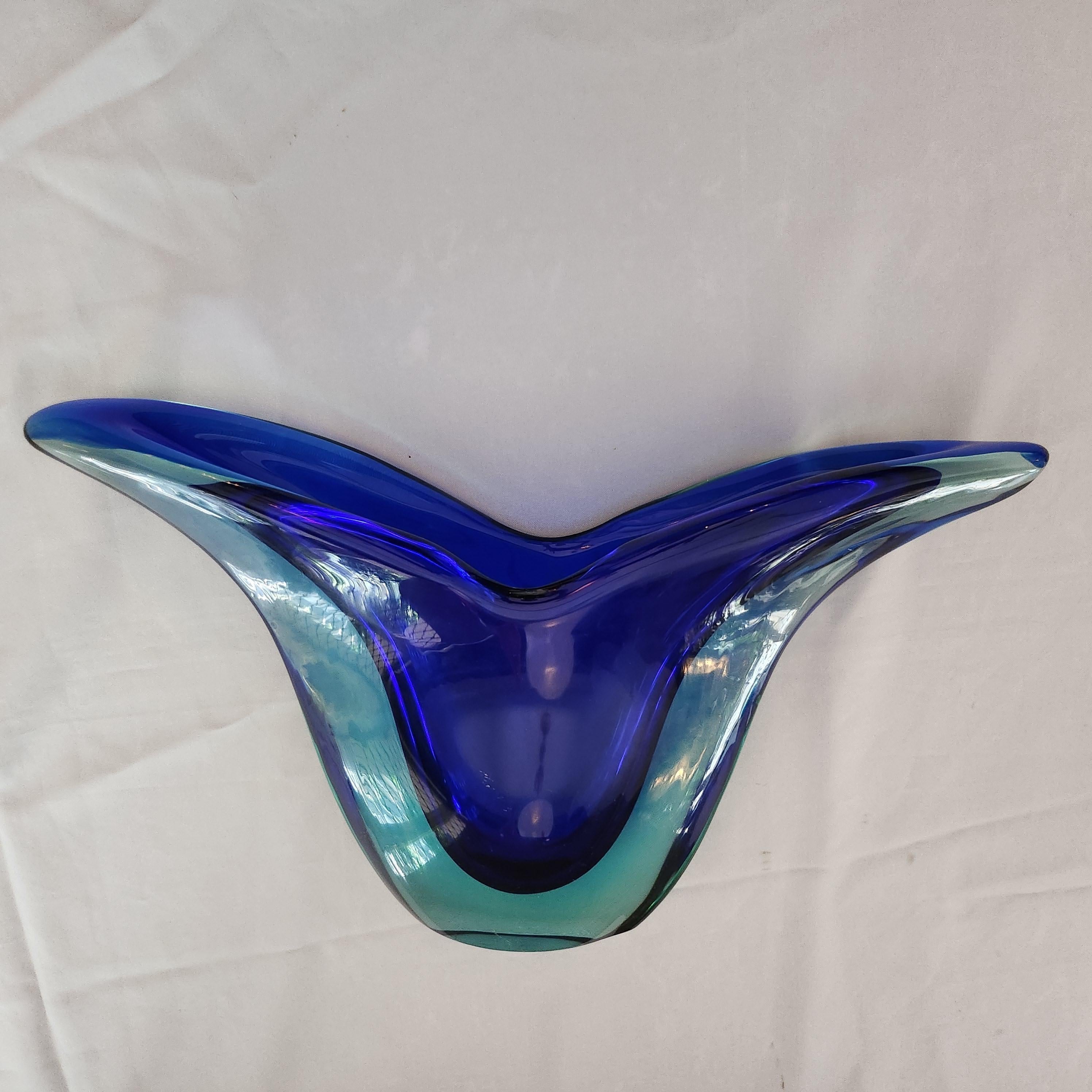 Mid-Century Modern Flavio Poli Sommerso Vase Glass Seguso Murano, Italy, 1960s For Sale