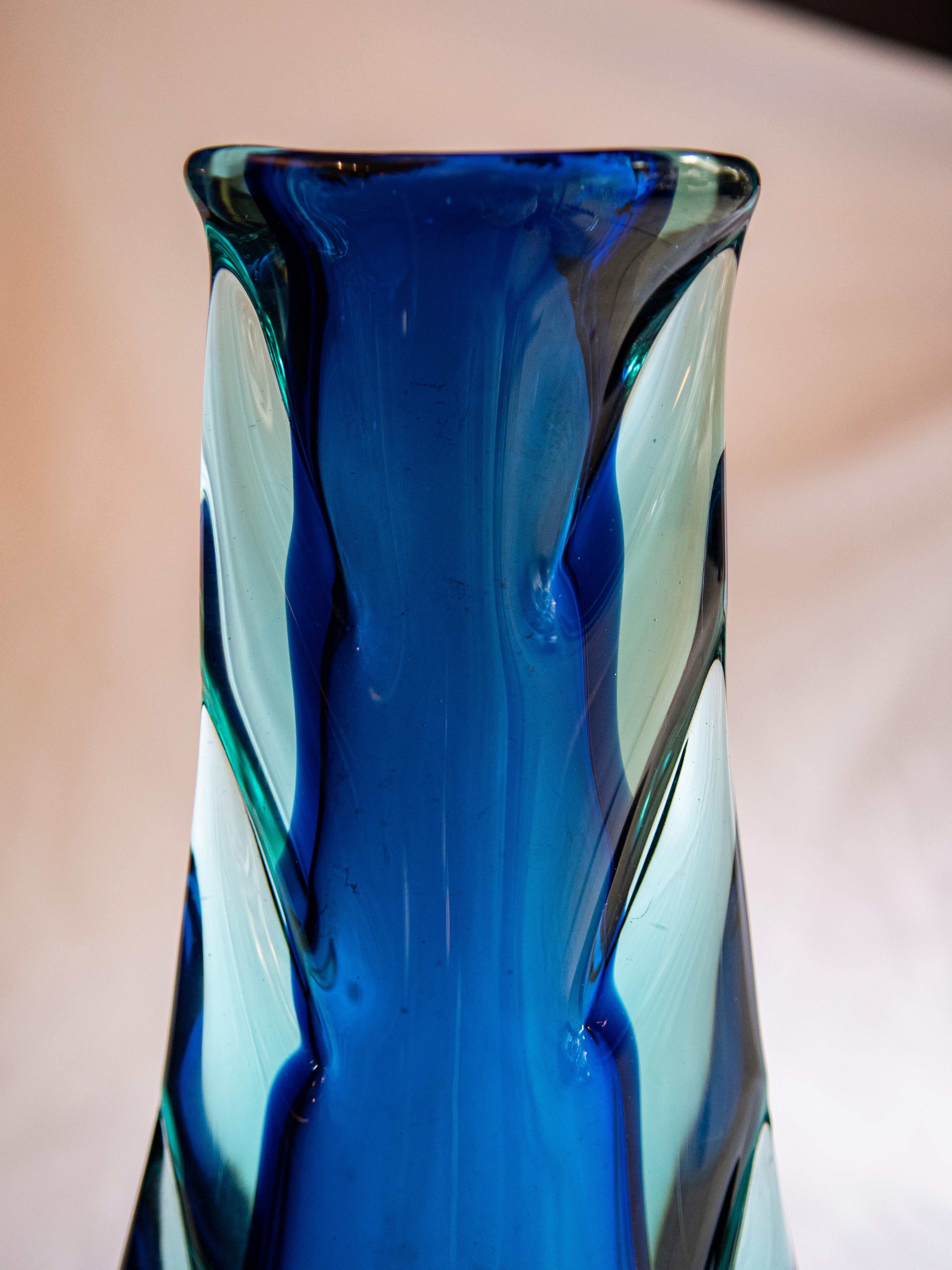 Italian Flavio Poli Sommerso Vase Glass Seguso Murano, Italy, 1960s