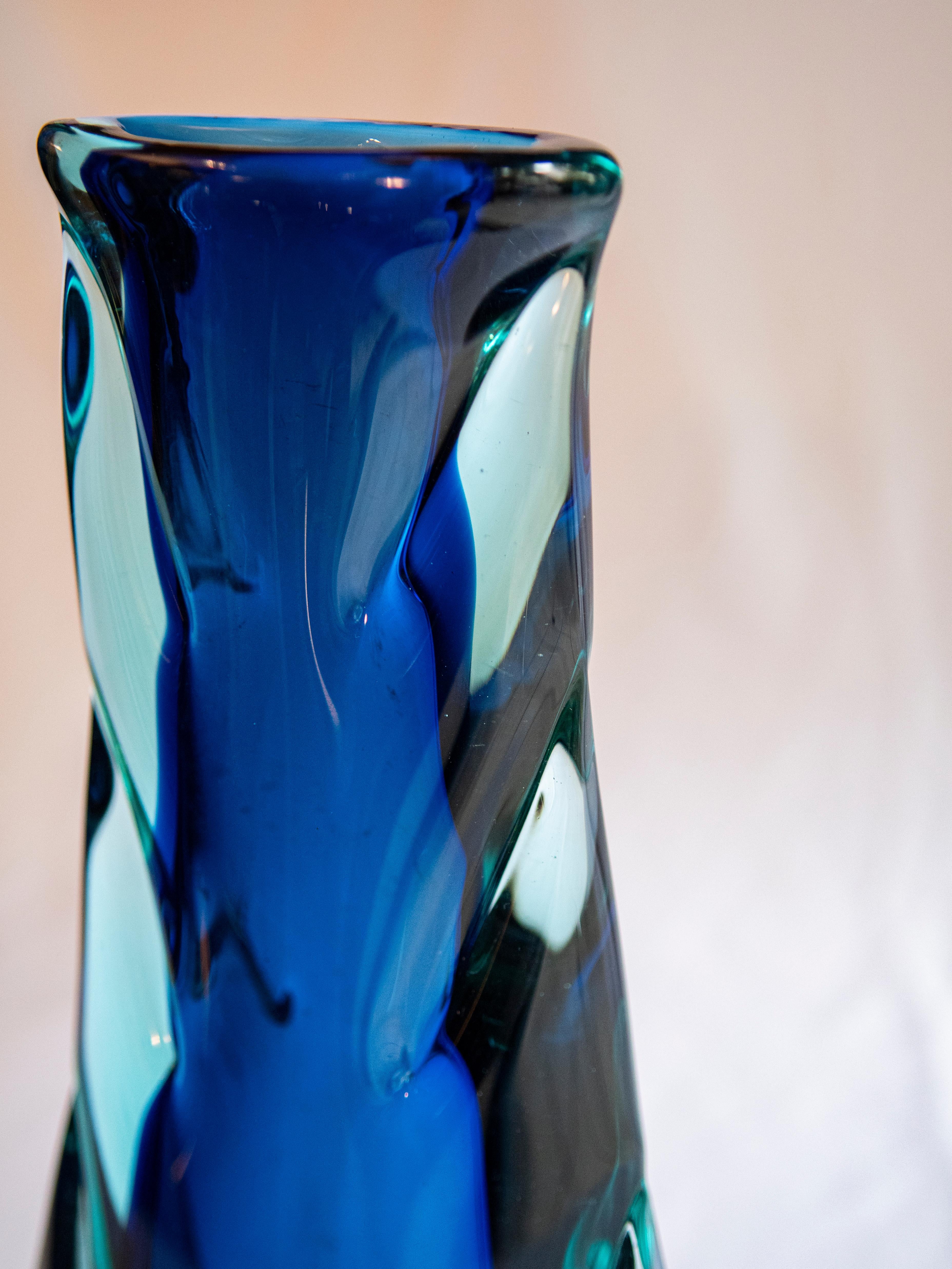 Flavio Poli Sommerso Vase Glass Seguso Murano, Italy, 1960s In Good Condition In CABA, AR