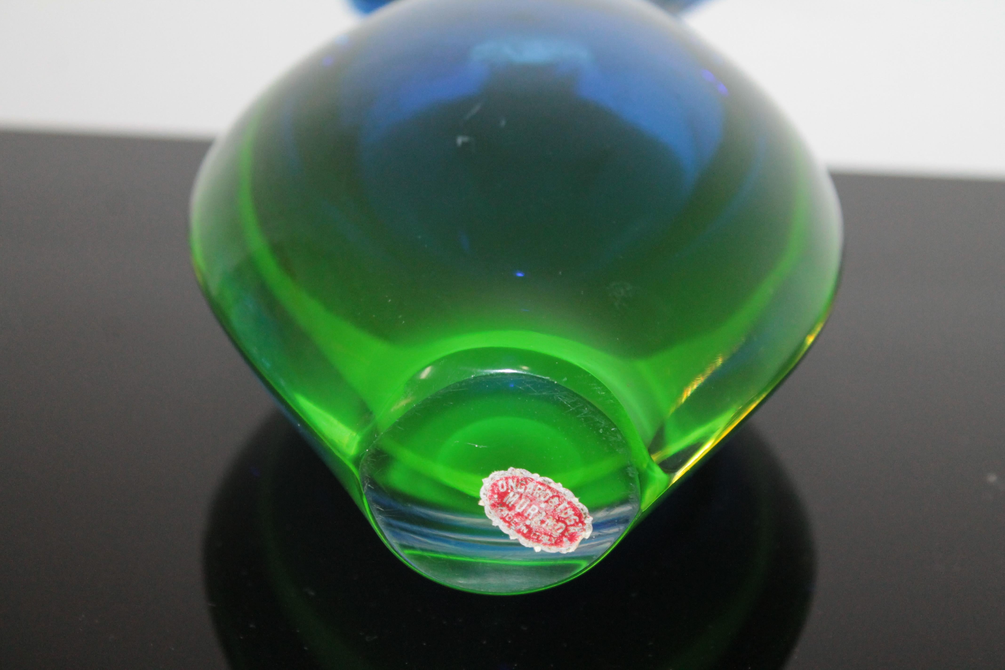 Mid-Century Modern Flavio Poli Sommerso Vase Glass Seguso Murano, Italy, 1960s