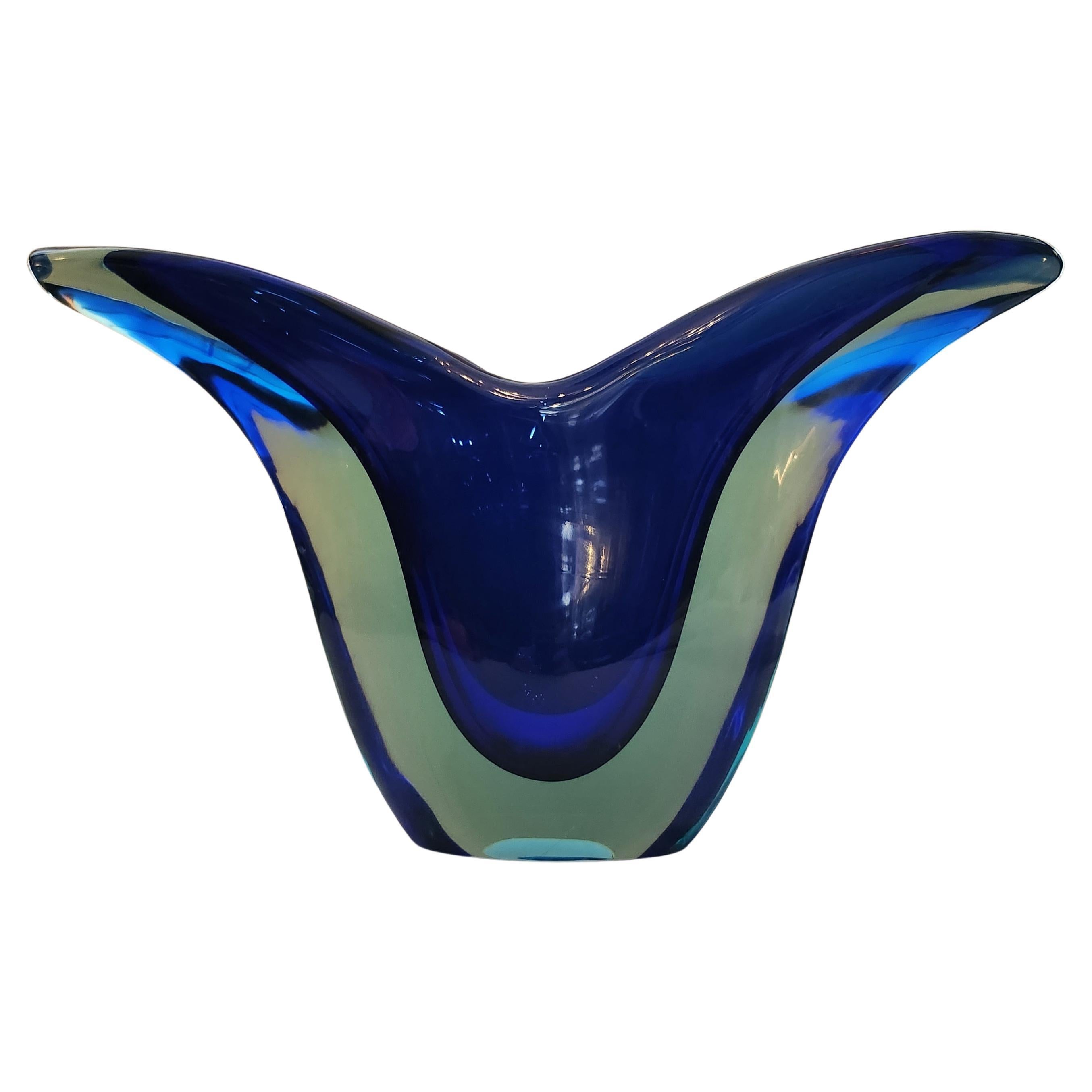 Flavio Poli Sommerso Vase Glass Seguso Murano, Italie, années 1960 en vente