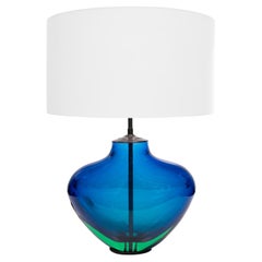 Flavio Poli Stunning Hand-Blown Sommerso Glass Table Lamp, 1950s
