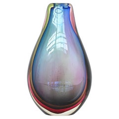 Flavio Poli “Teardrop” vase Sommerso Murano glass Seguso Italy 1960
