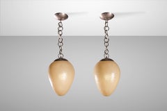 Flavio Poli Due lampadari in vetro di Murano Bollicine, design italiano Seguso, anni '40