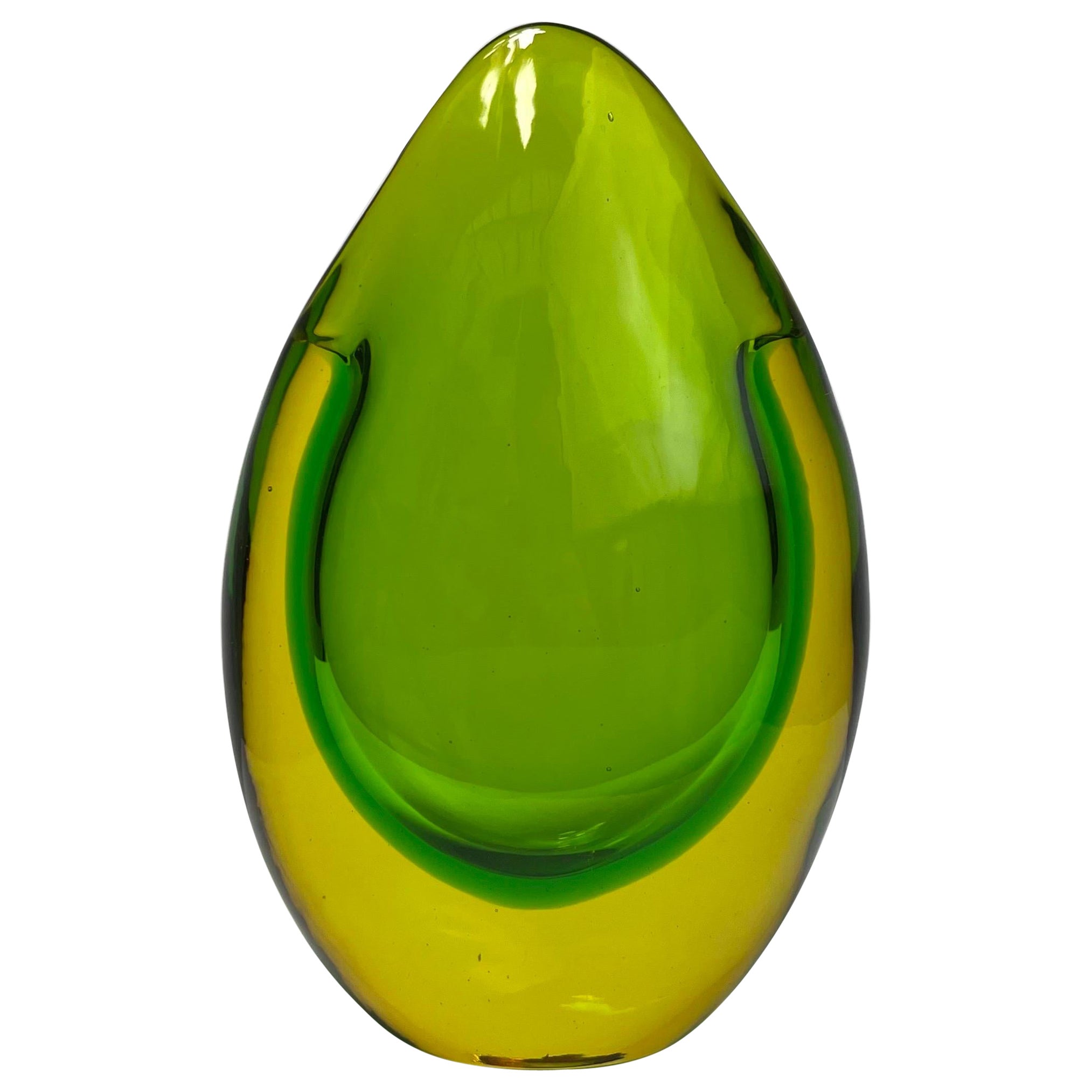 Flavio Poli Valva Vase Seguso Vetri D‘Arte Murano Glass Italy Sommerso, 1950s