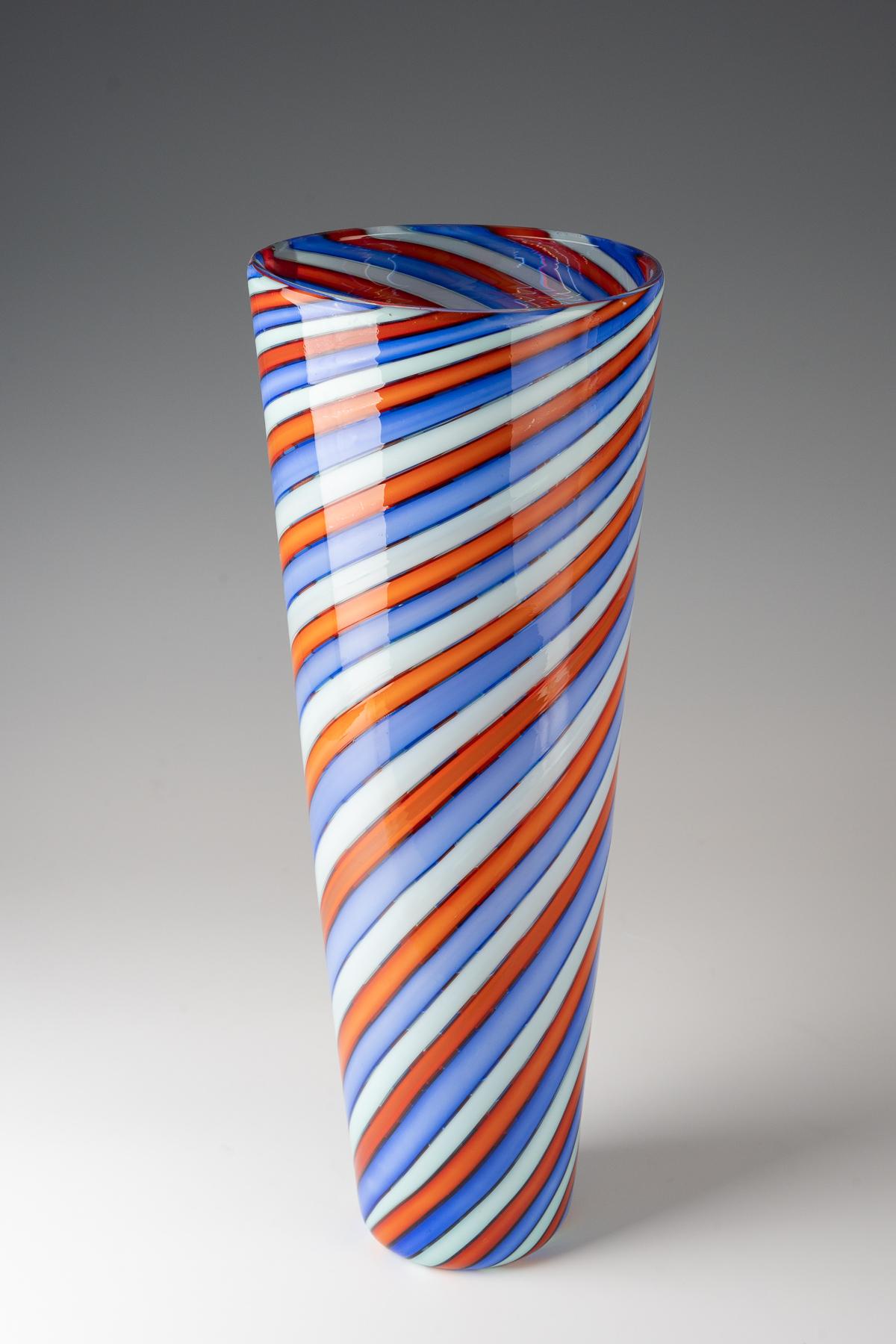 Fatto a mano Flavio Poli, vaso della serie 'A Fasce Ritorte', 1955 ca. in vendita