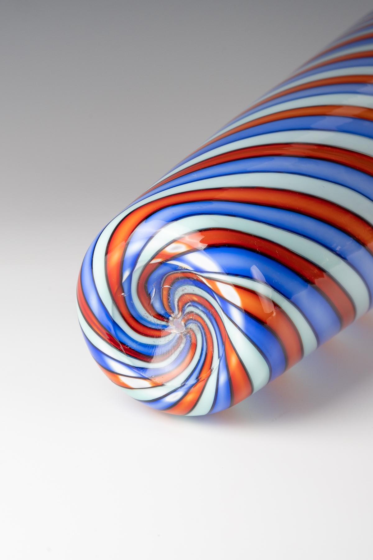 Metà XX secolo Flavio Poli, vaso della serie 'A Fasce Ritorte', 1955 ca. in vendita