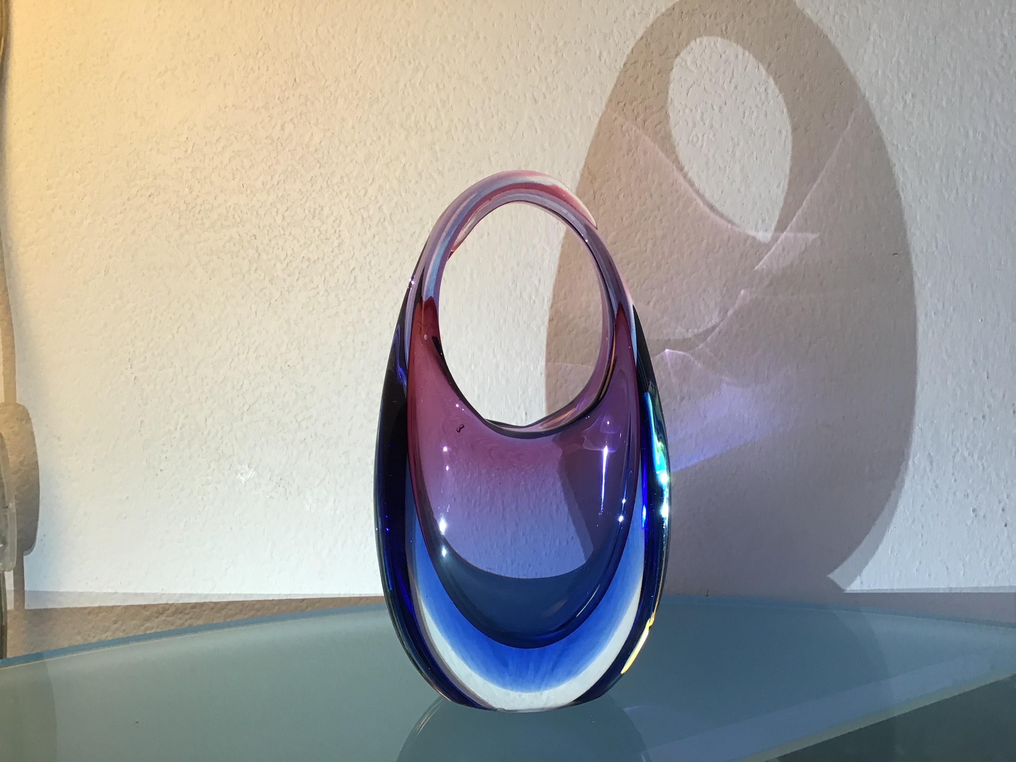 Flavio Poli Vase Murano Glas 1950 Italien im Angebot 10