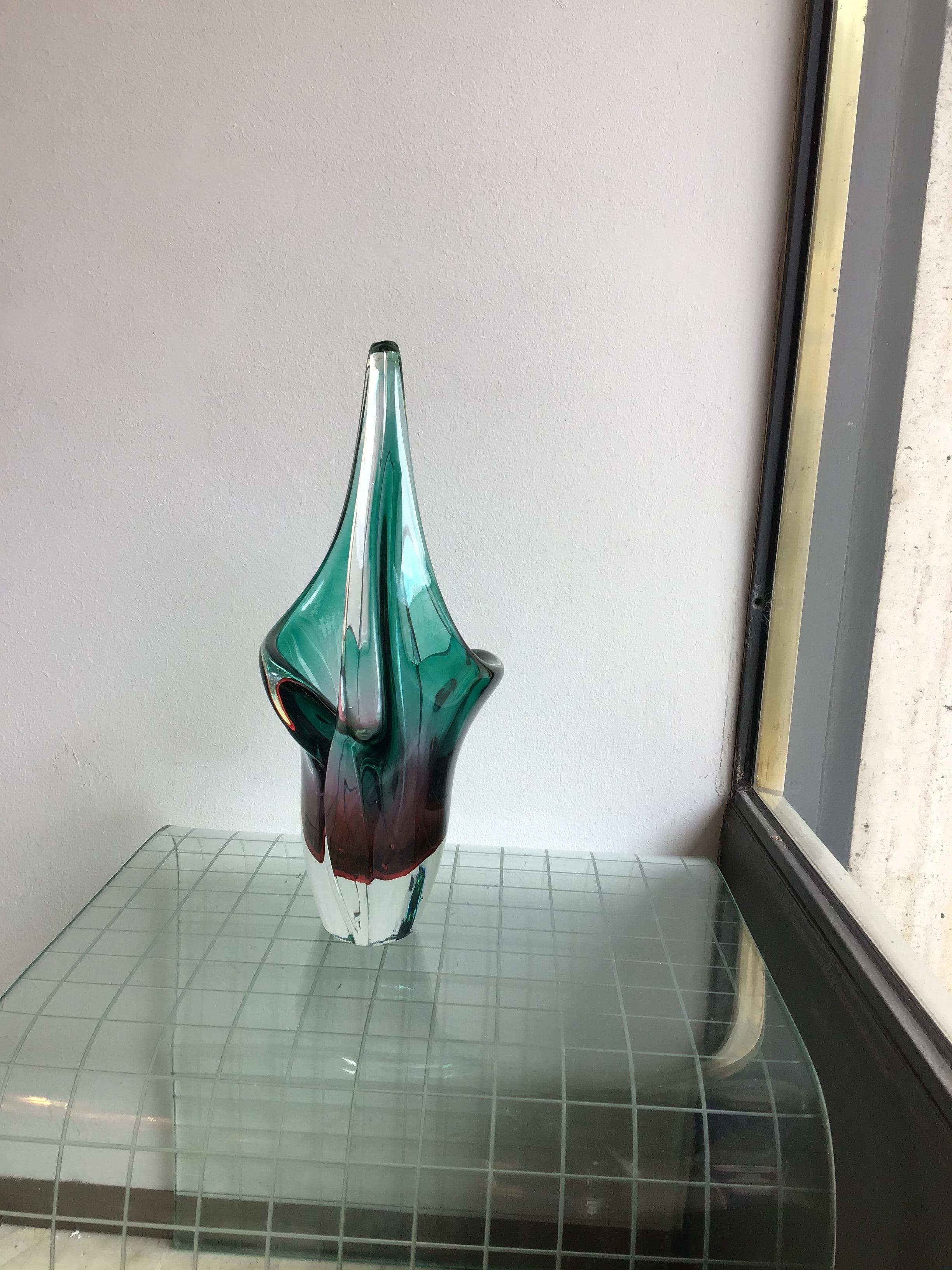 Flavio Poli Vase Murano Glass, 1955, Italy  For Sale 3