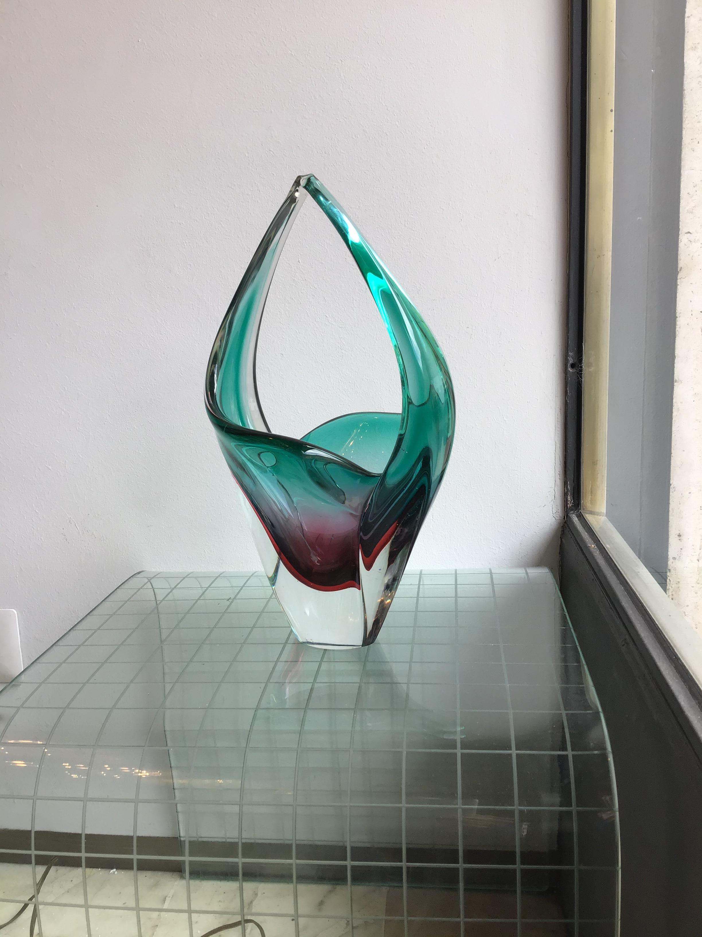 Other Flavio Poli Vase Murano Glass, 1955, Italy  For Sale