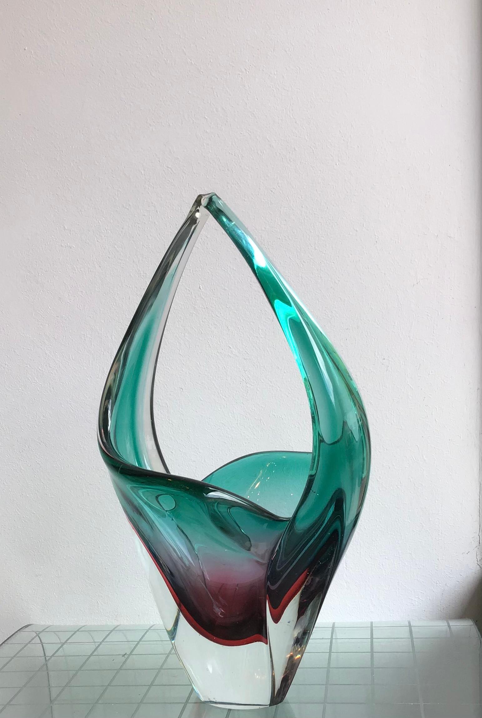 Italian Flavio Poli Vase Murano Glass, 1955, Italy  For Sale